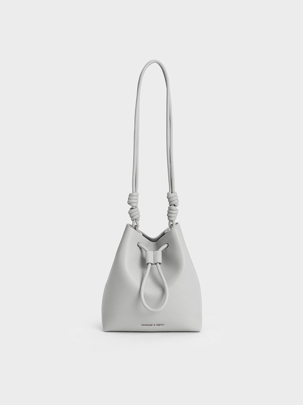 Bolso bombonera Leia con nudos, Gris, hi-res