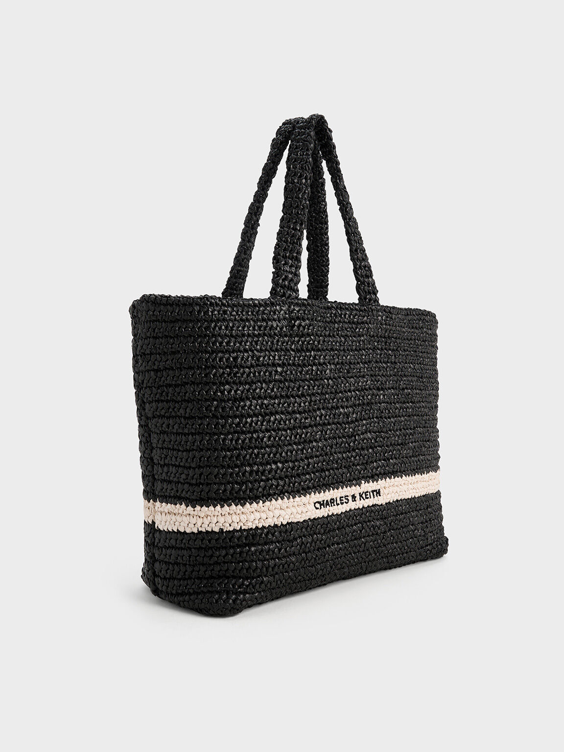 Allegra Knitted Tote Bag, Black, hi-res