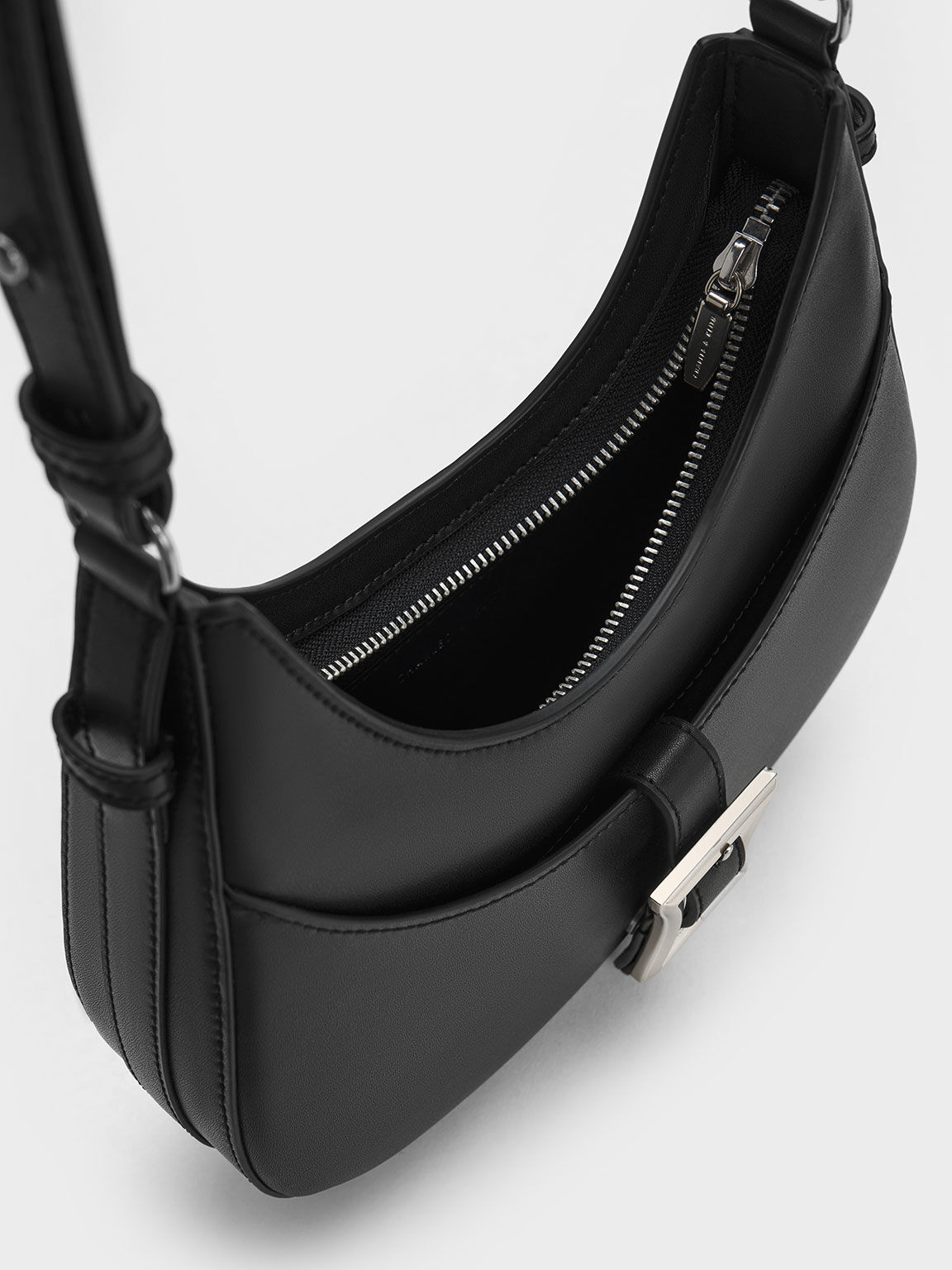 Xanthe Hobo Bag, Black, hi-res