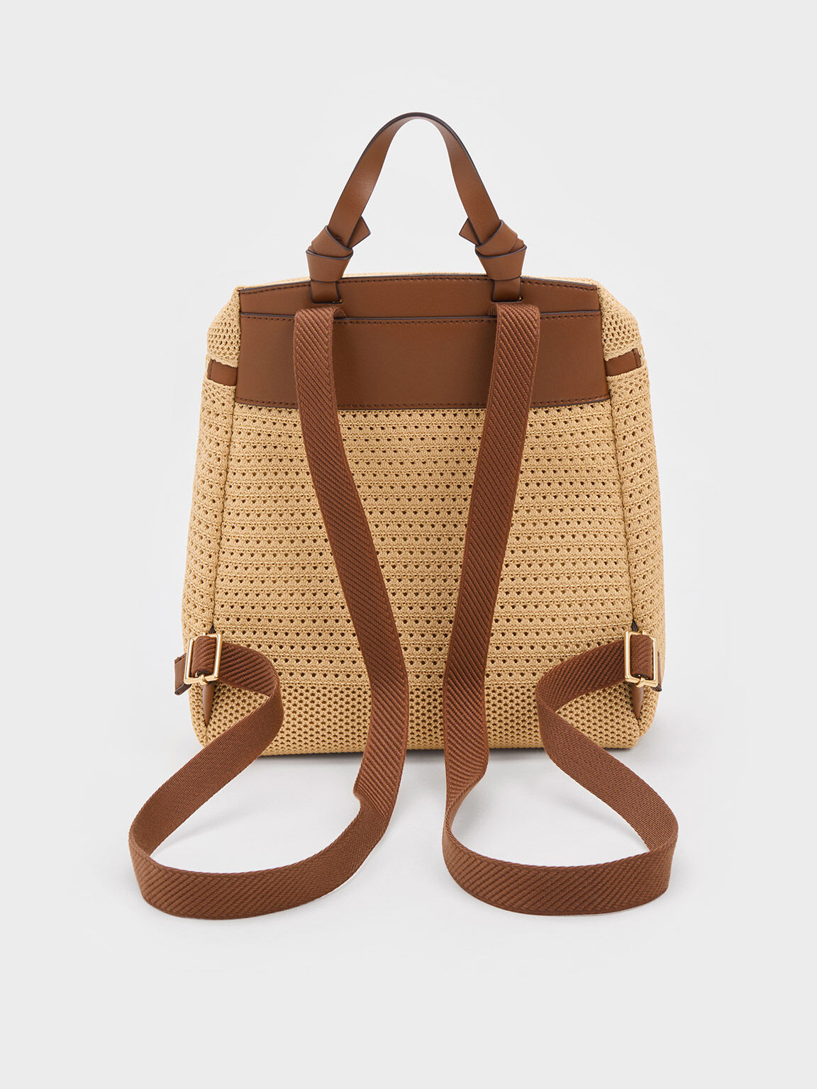 Ida Knitted Backpack, Beige, hi-res