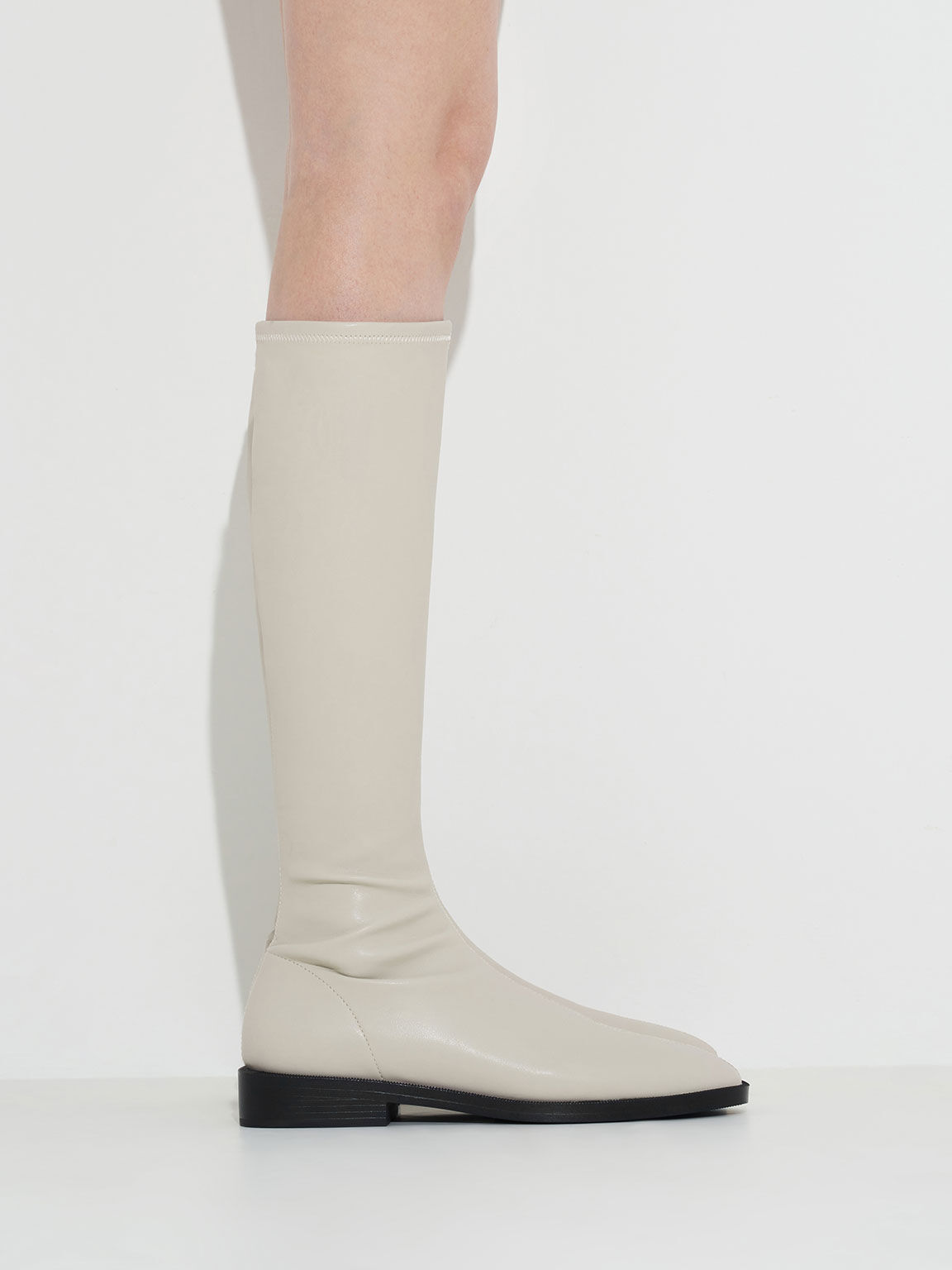 White sale knee boots