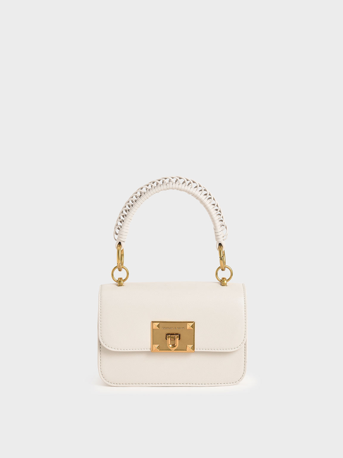 Ivory Quilted Chain Bag - CHARLES & KEITH US