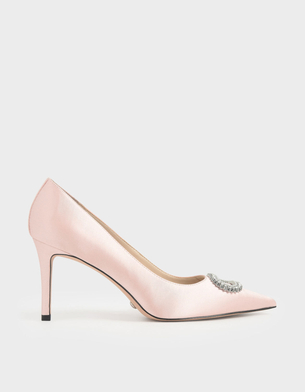 pink satin pumps