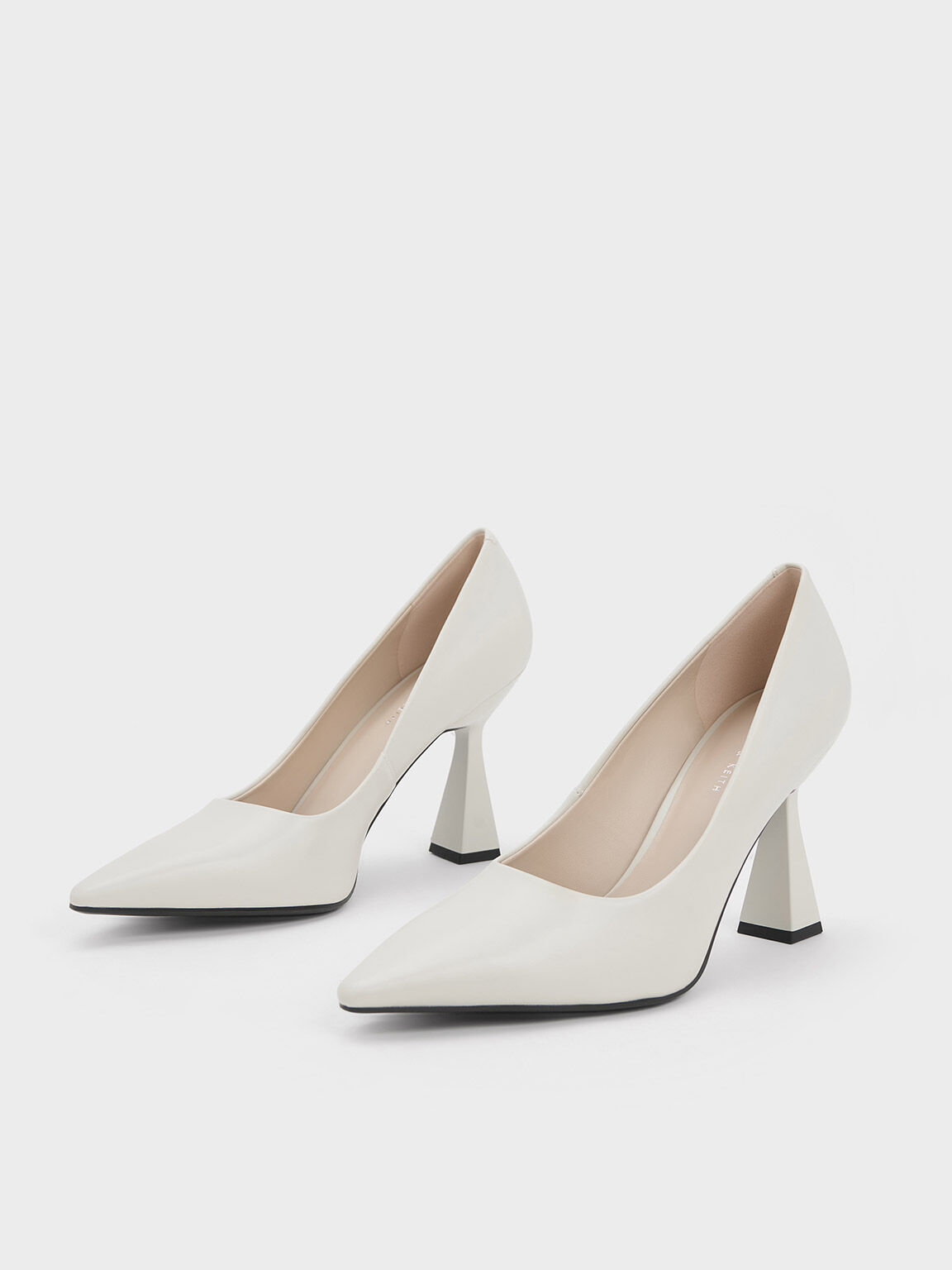 Stiletto Heel Pumps - Chalk