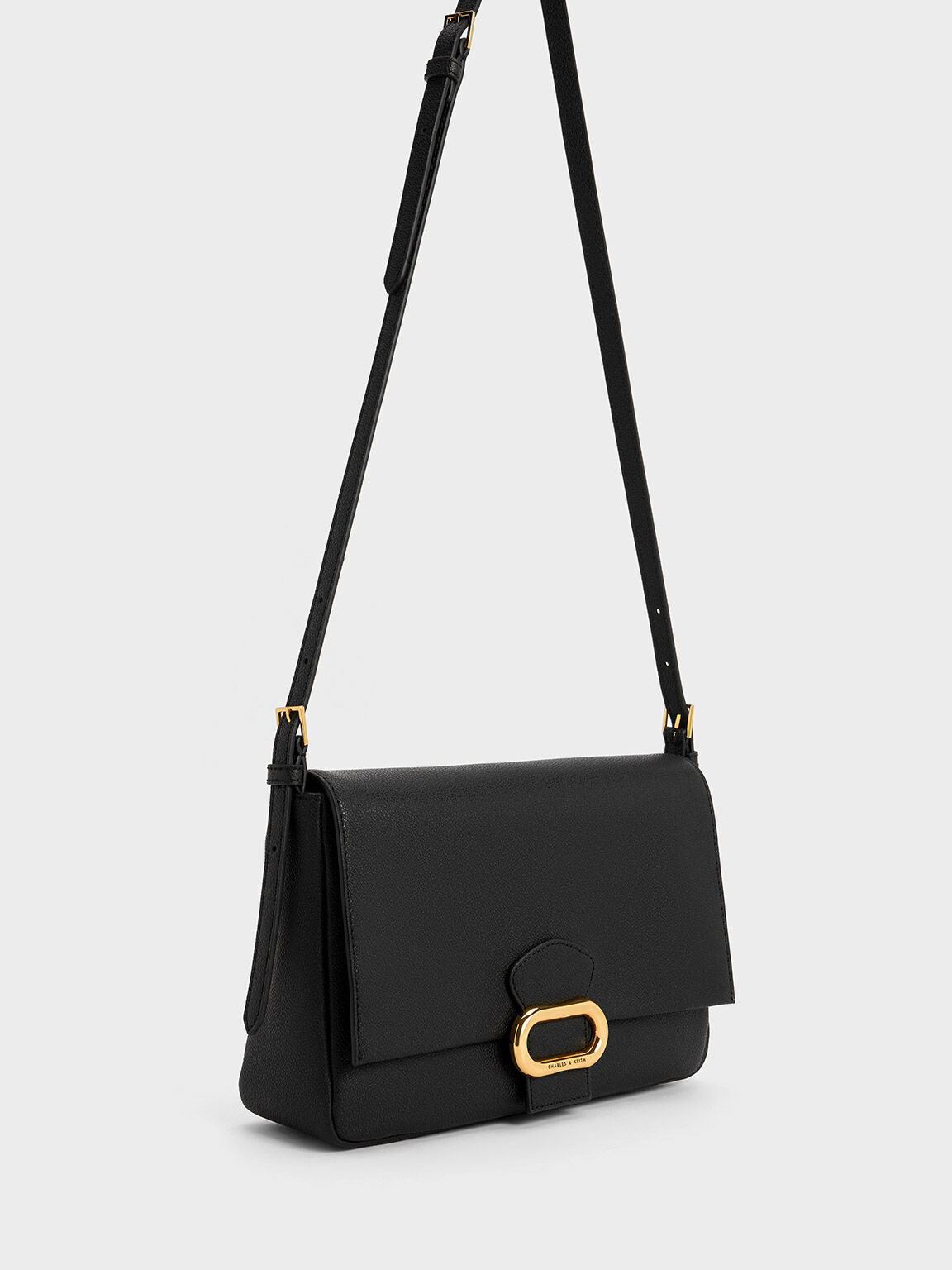 Daki Belted Trapeze Bag, Black, hi-res