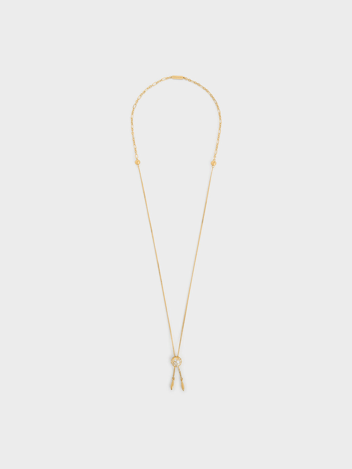 Reverie Crystal Ball Slider Necklace, Gold, hi-res