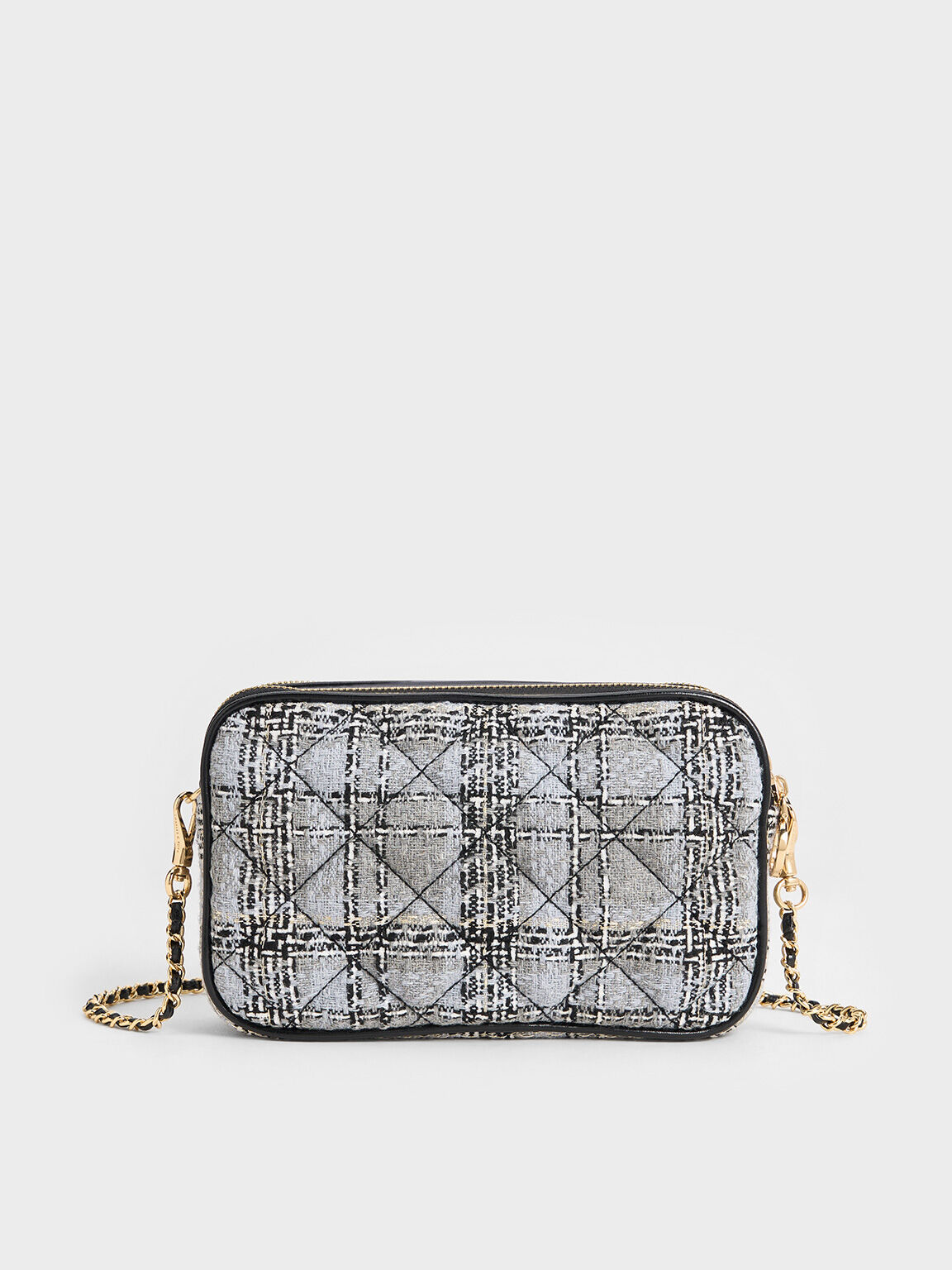 Mini Apfra Tweed Quilted Crossbody Bag, Multi, hi-res