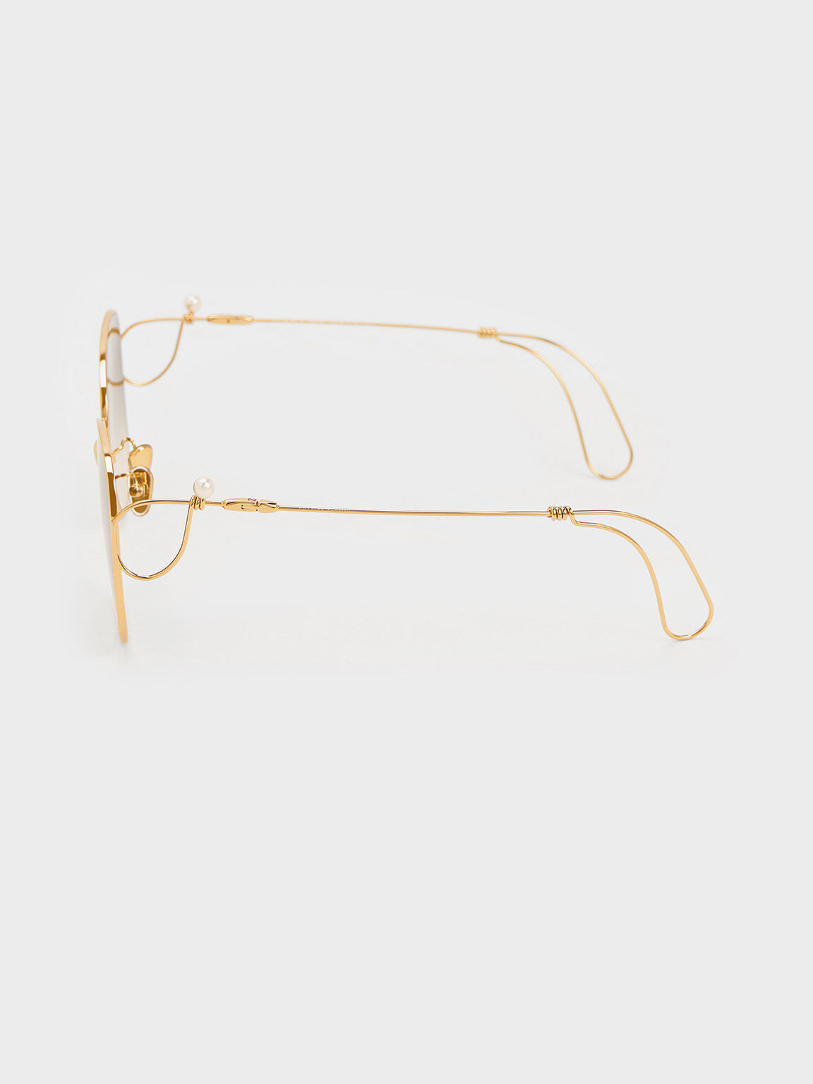 Gold Wire Frame Butterfly Sunglasses - CHARLES & KEITH US