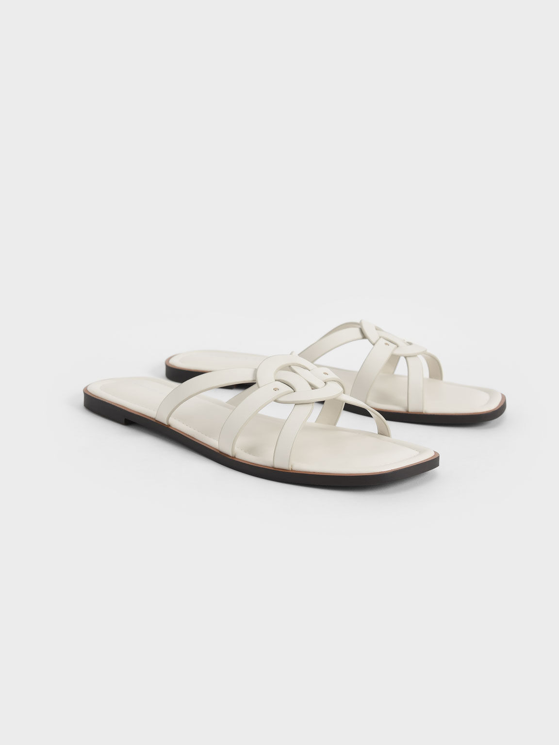 Stradivarius strappy block heel sandals in cream | ASOS