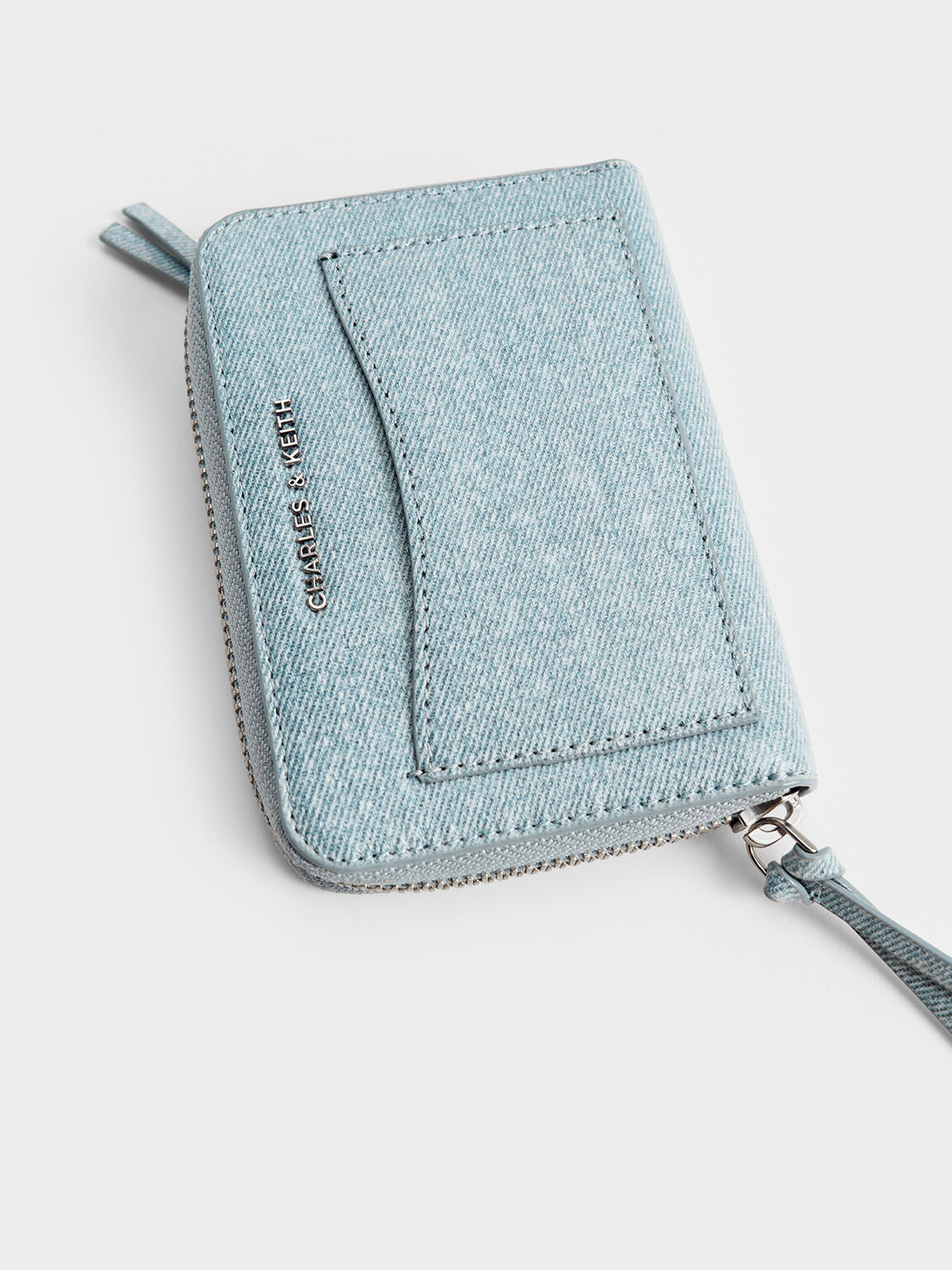 Xylia Denim Zip-Around Wallet, Denim Blue, hi-res