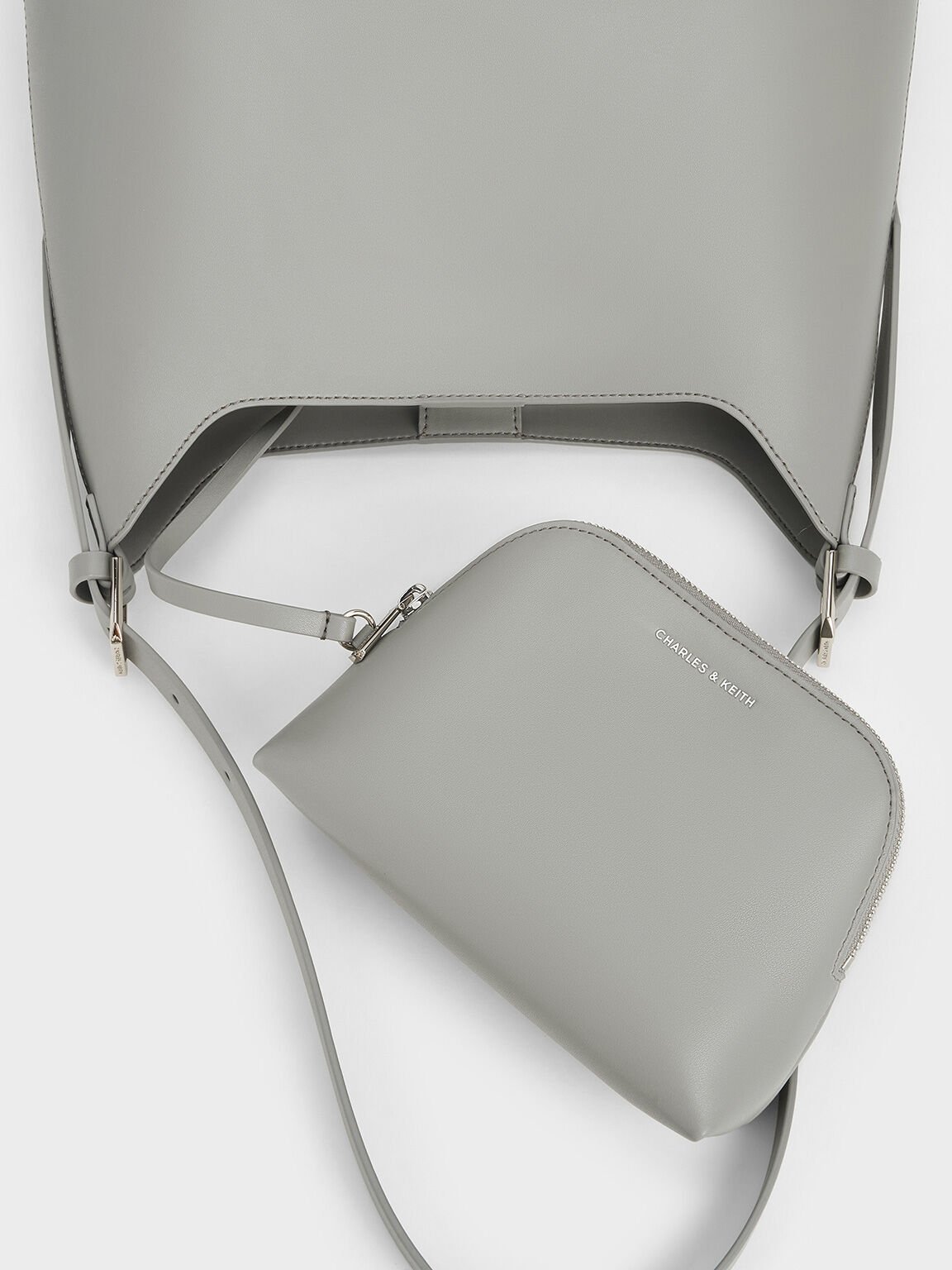 Bolso holgado trapezoidal, Gris, hi-res