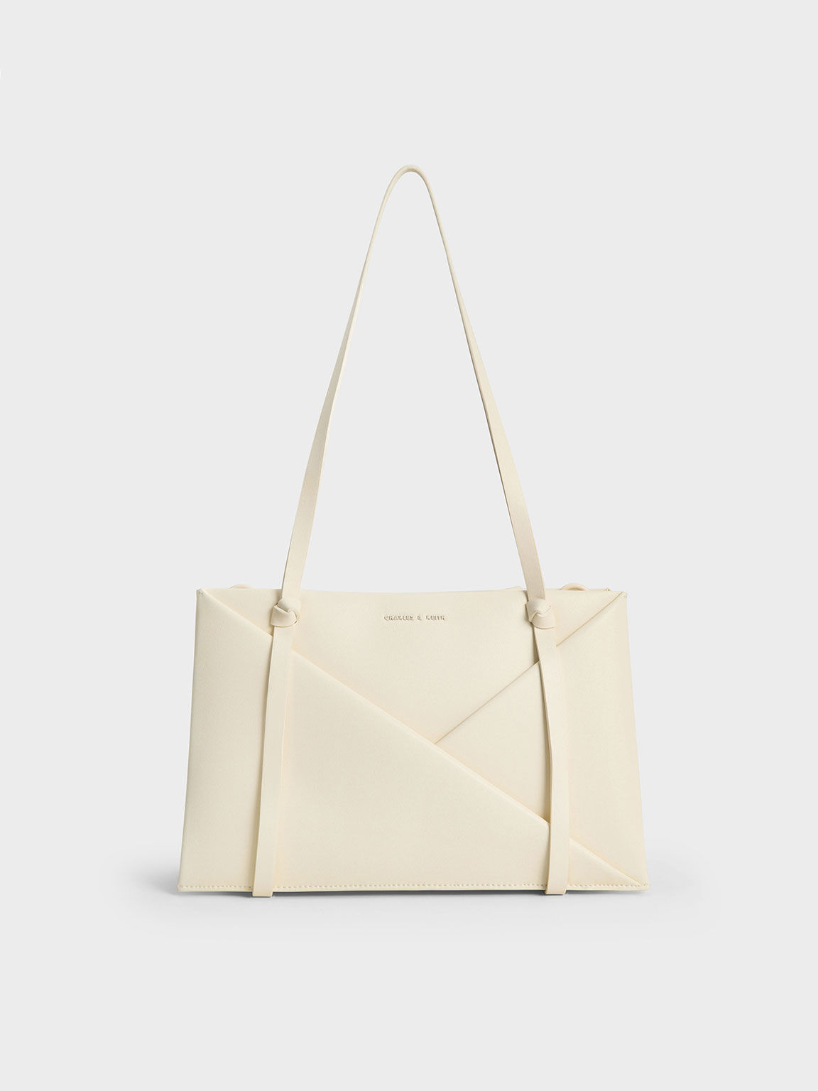 Cream Midori Geometric Tote Bag - CHARLES & KEITH International