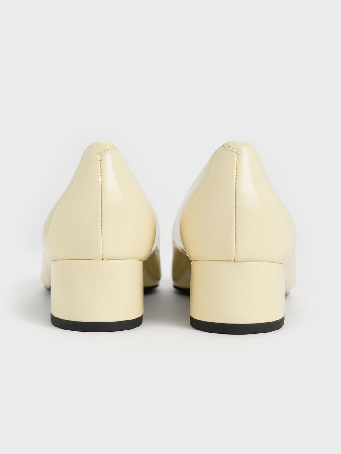 Patent Contrast Cap-Toe Pumps, Chalk, hi-res