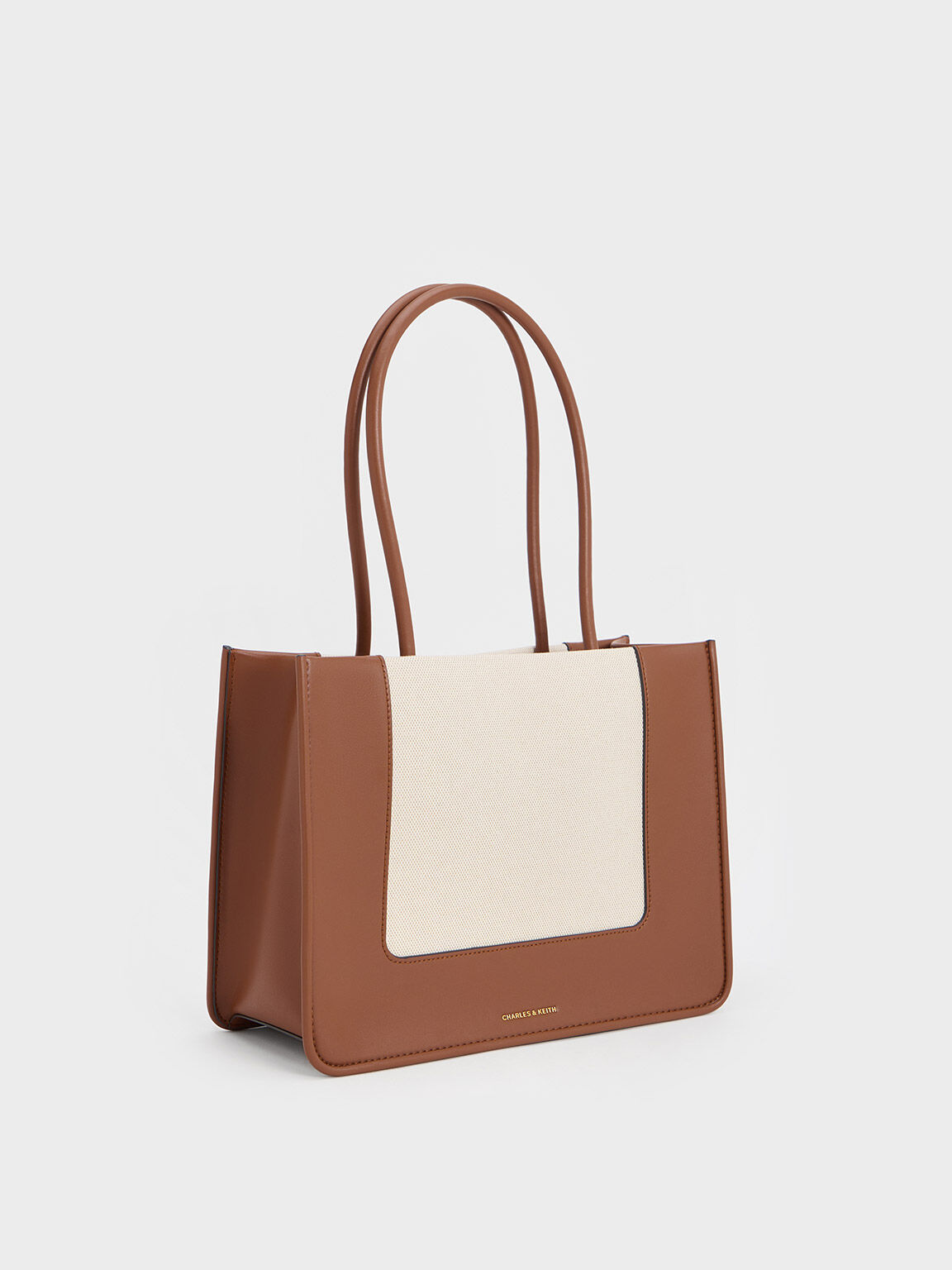 Tan Daylla Canvas Tote Bag - CHARLES & KEITH CA