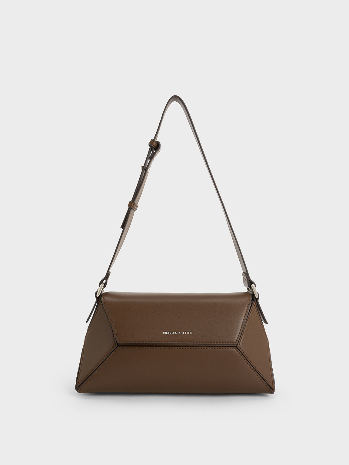 Dark Brown Large Double Handle Tote Bag - CHARLES & KEITH US