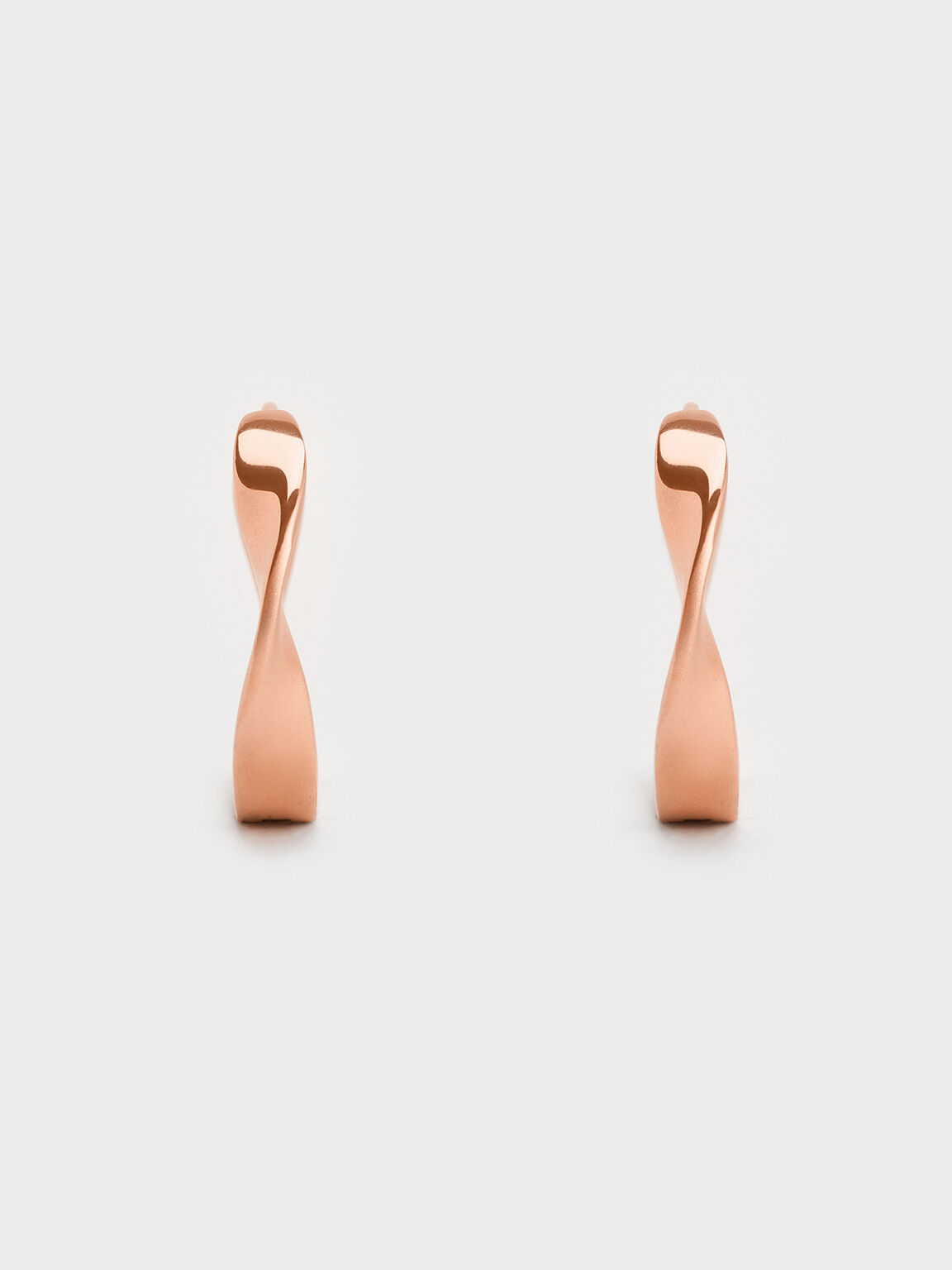 Lena Twist Hoop Earrings, Rose Gold, hi-res