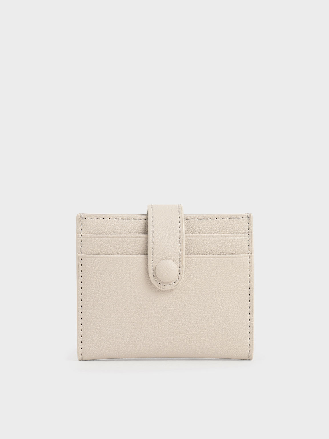Ivory Snap Button Card Holder - CHARLES & KEITH CA