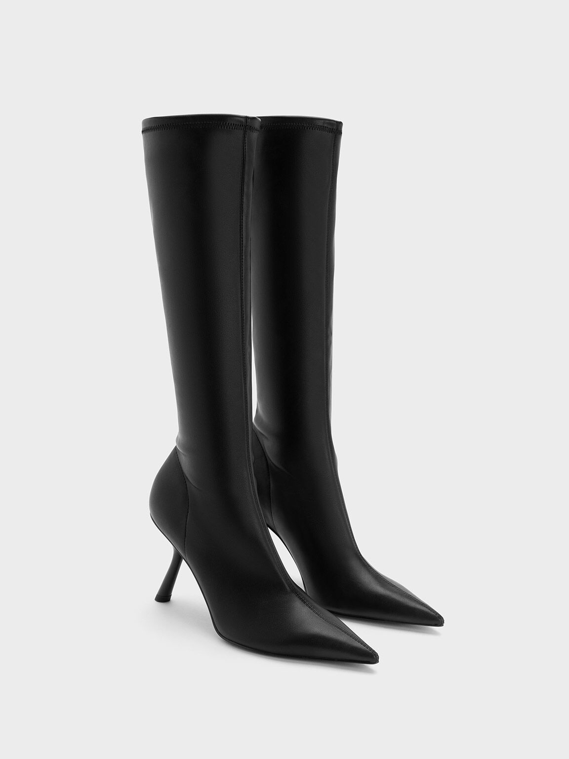 Geri Black Leather Over The Knee Buckle Boots Spike Heels … | Flickr