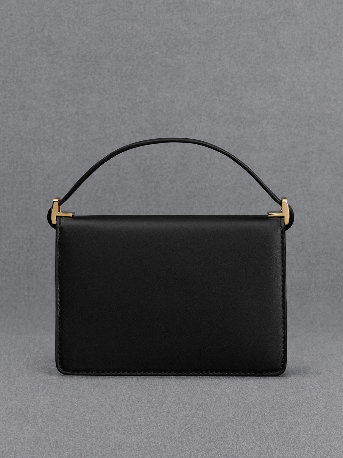 Black Leather & Canvas Monogram Boxy Bag - CHARLES & KEITH International
