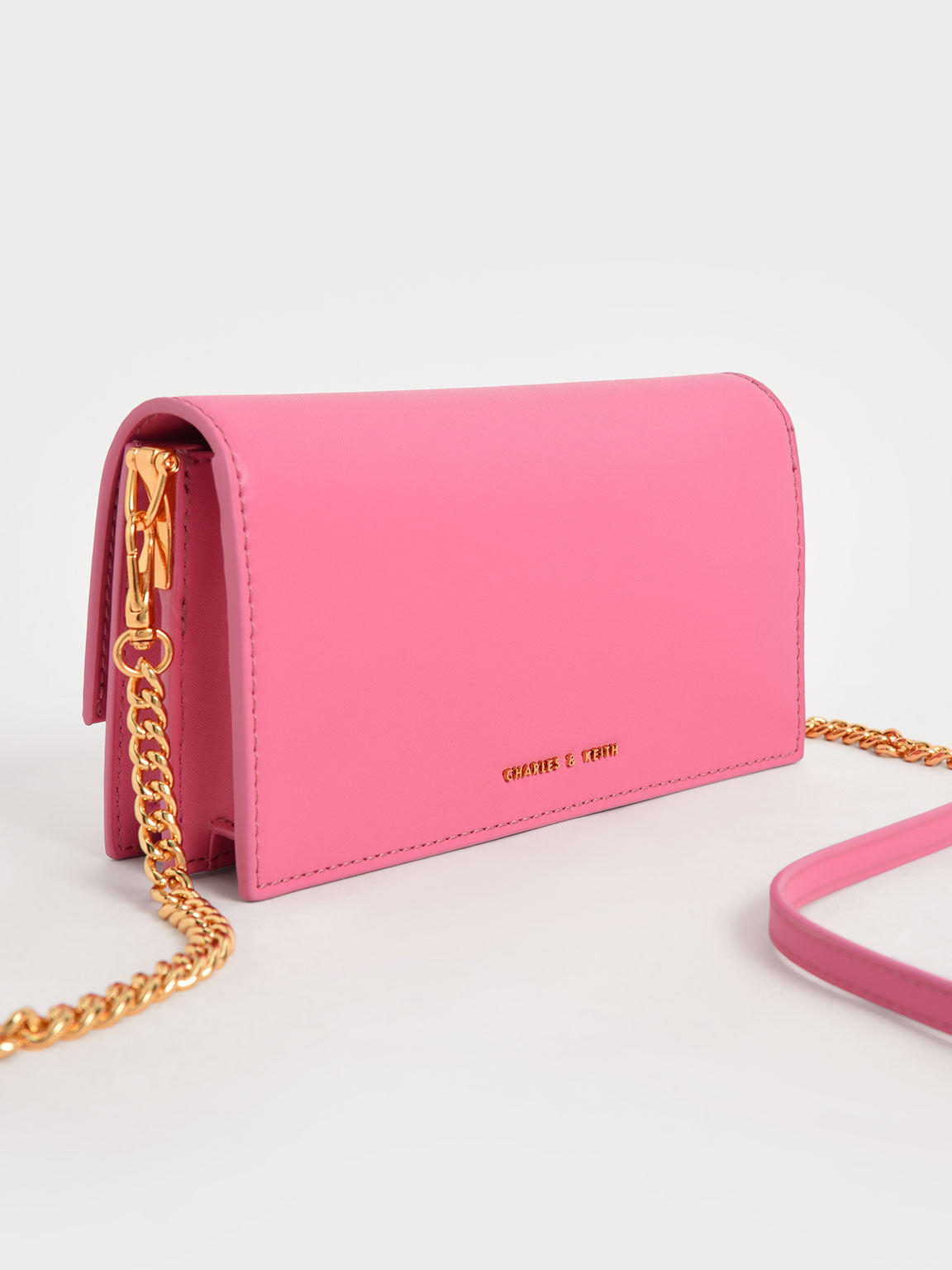 Tallulah Metallic Push-Lock Wallet, Pink, hi-res