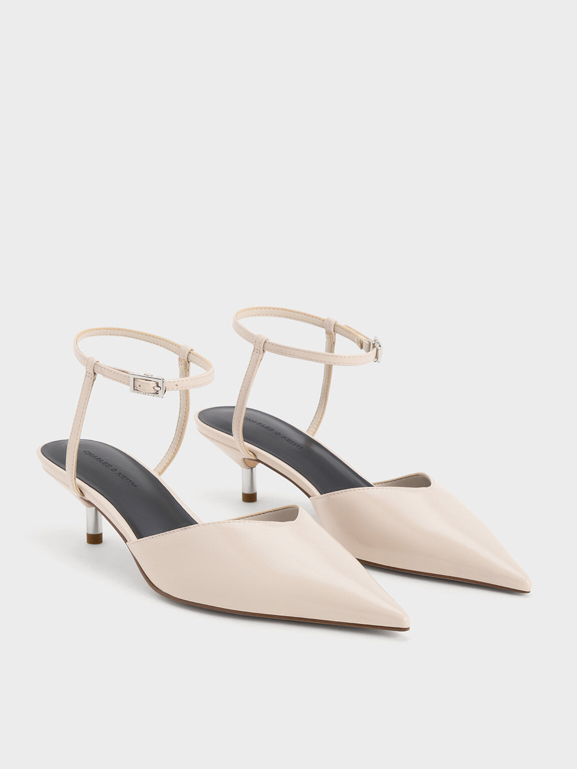 Black Square Toe Kitten Pumps | CHARLES & KEITH | Block heels pumps, Pumps,  Heels