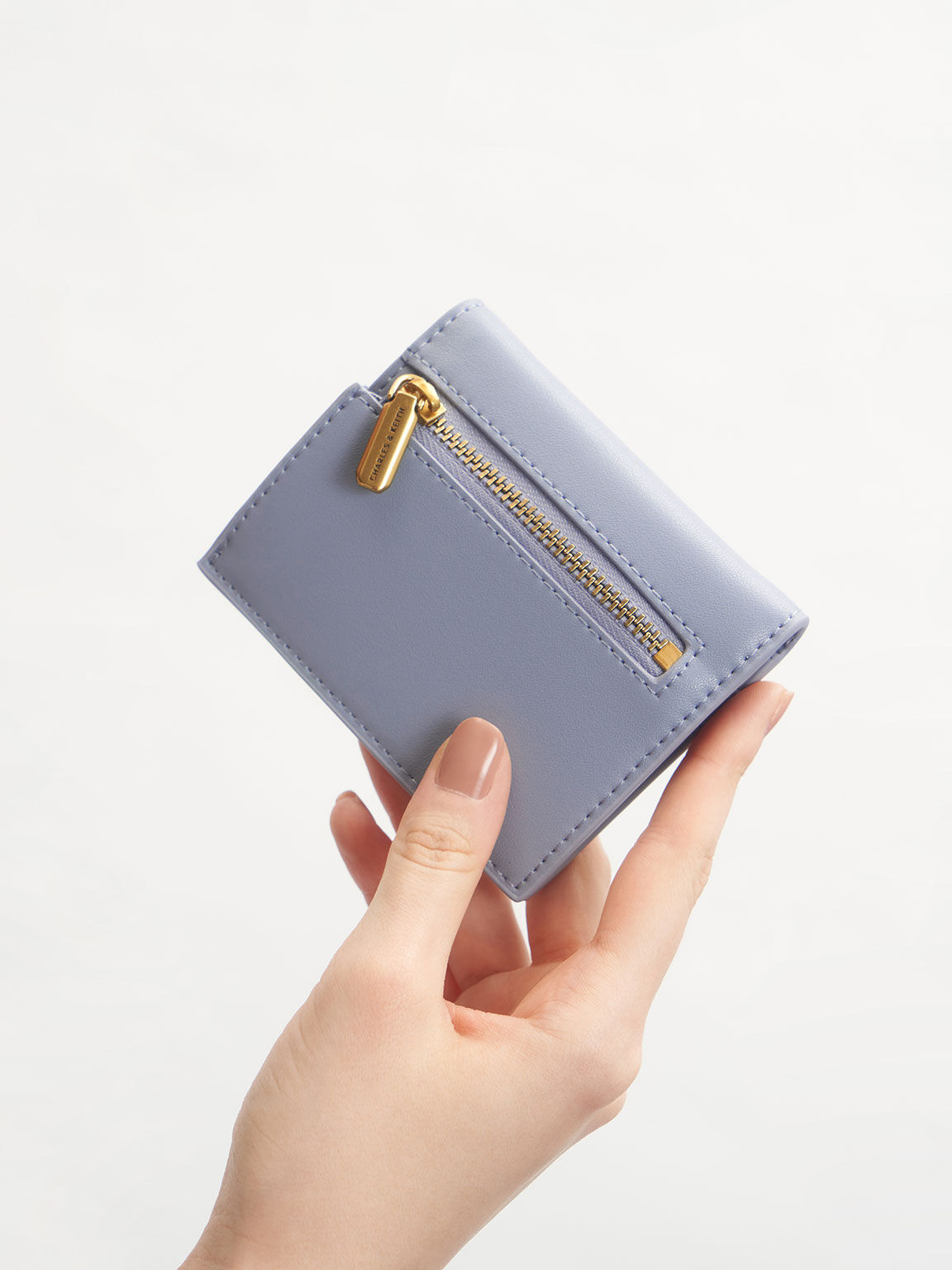 Zip Around Short Wallet, Light Blue, hi-res