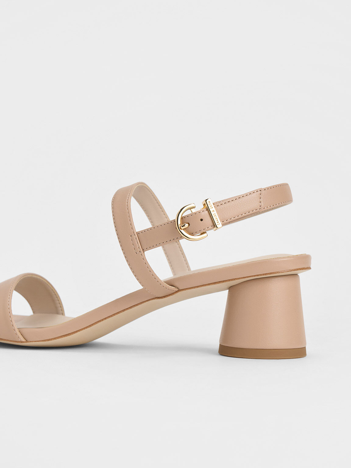 Cylindrical Heel Back Strap Sandals, Nude, hi-res