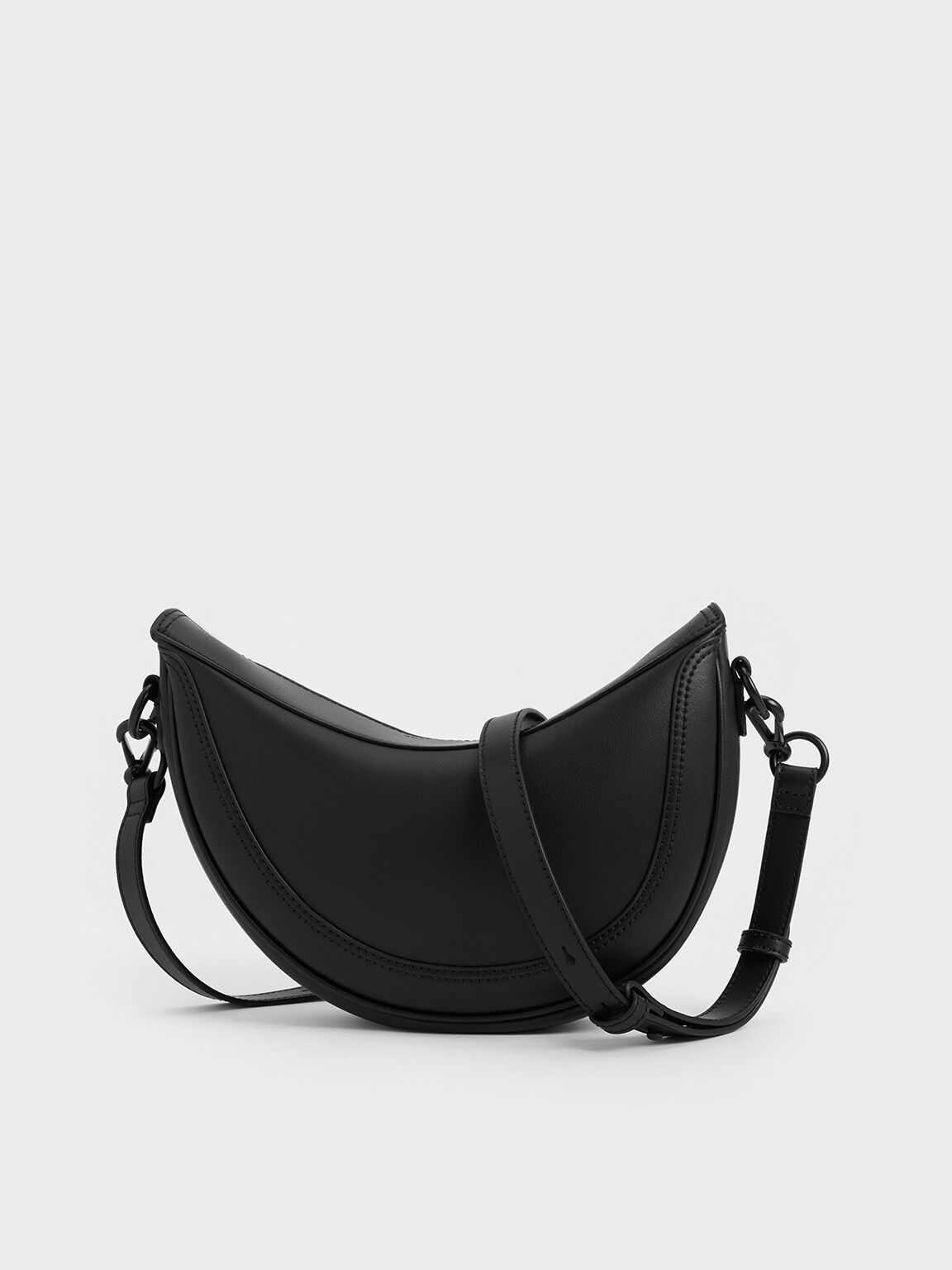 Asymmetrical Saddle Bag, Jet Black, hi-res