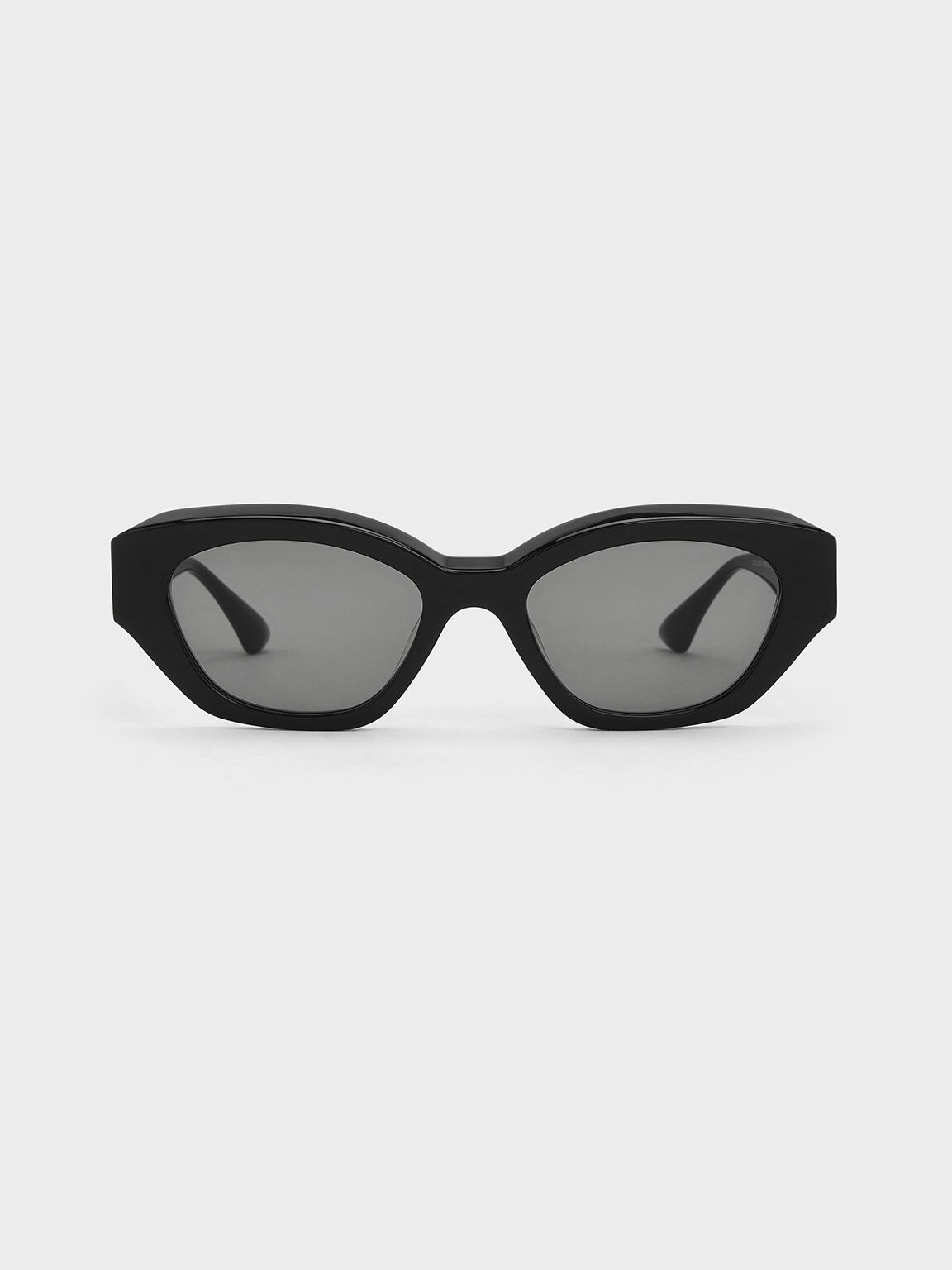 Black Recycled Acetate Geometric-Frame Cateye Sunglasses - CHARLES ...