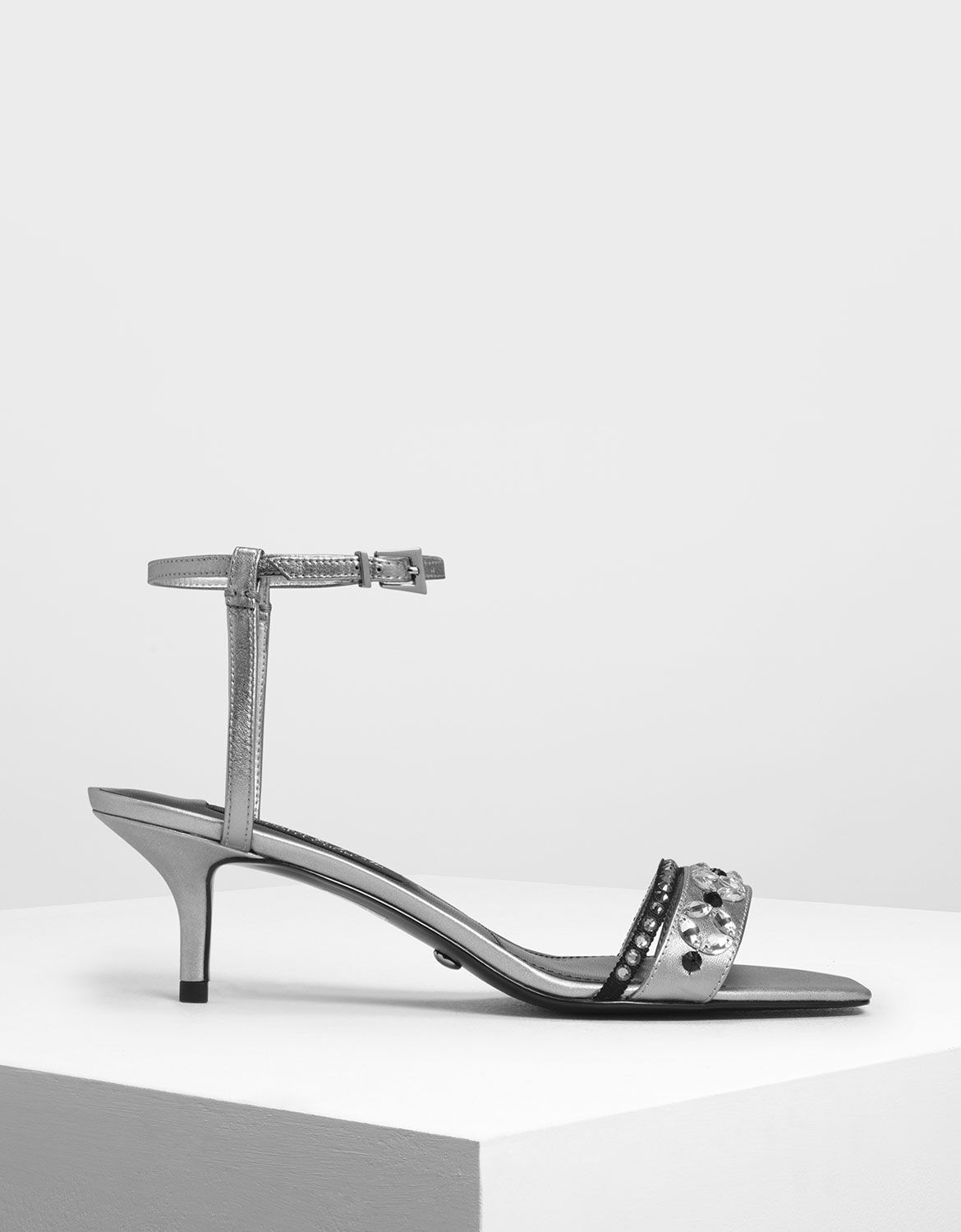 bedazzled silver heels