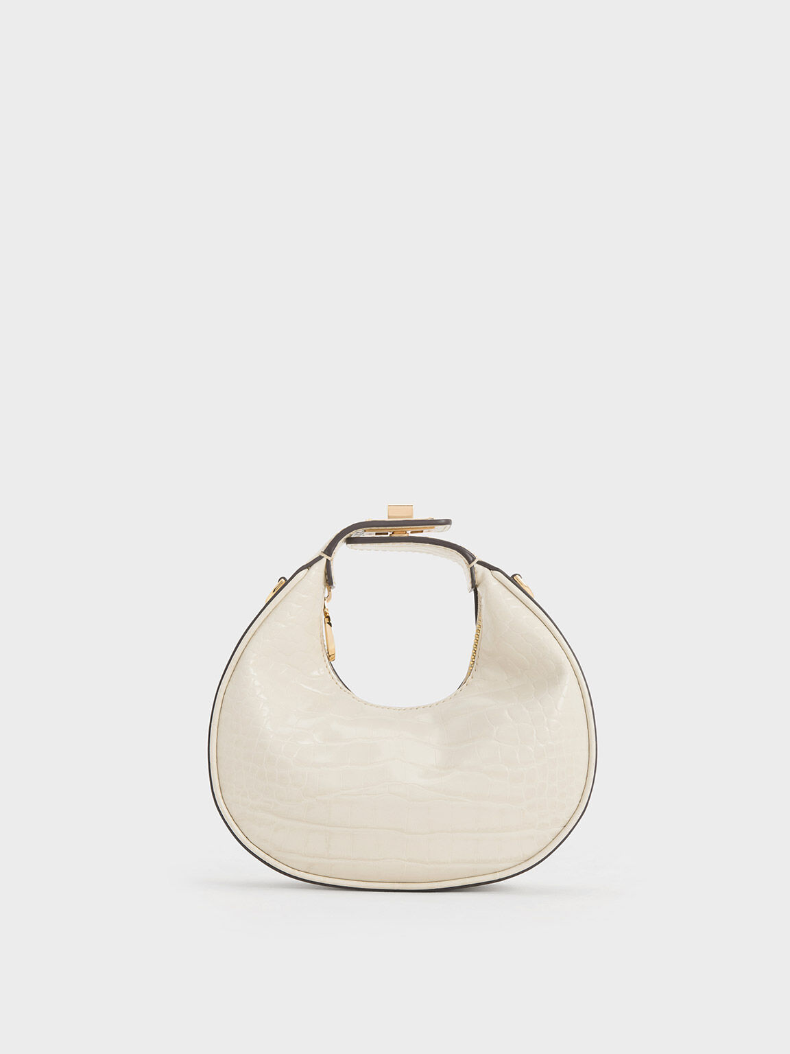 Ivory Quilted Chain Bag - CHARLES & KEITH US