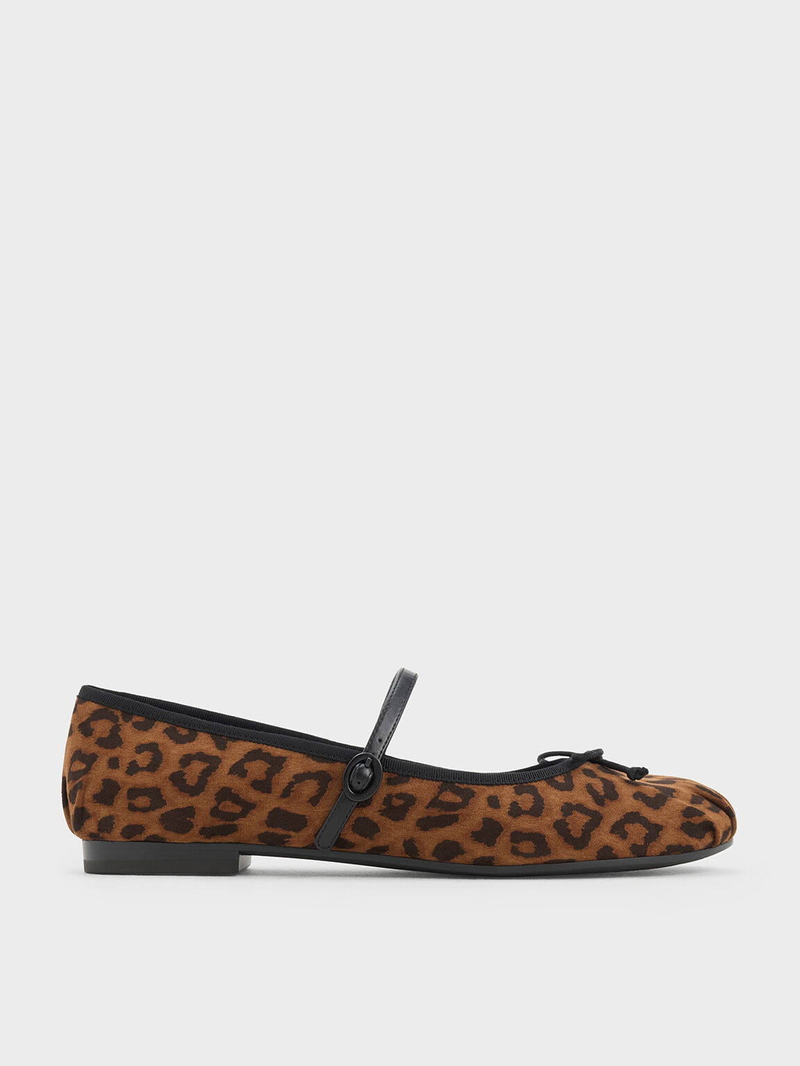 Leopard-Print Bow Mary Jane Flats, Animal Print Brown, hi-res