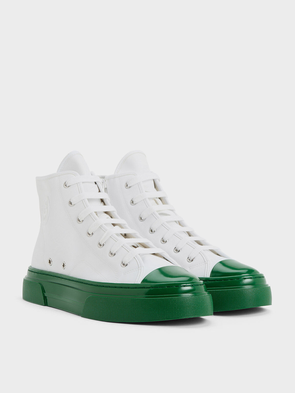 Kay Two-Tone High-Top Sneakers, Green, hi-res