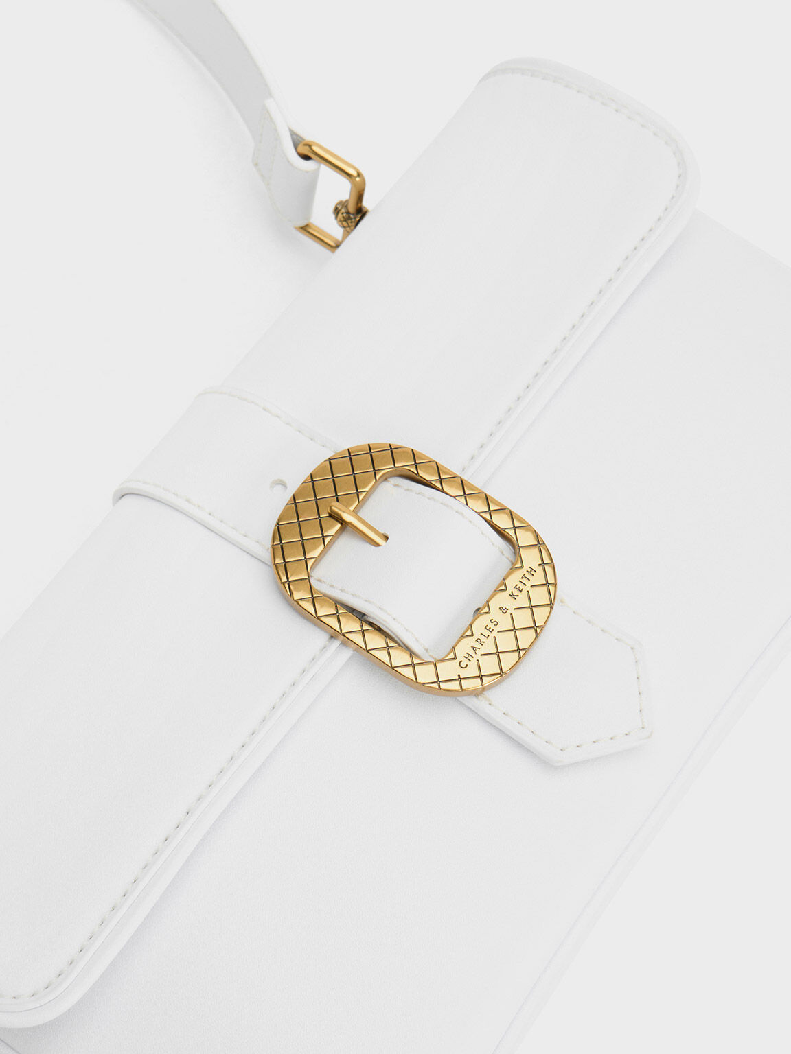 White Eilith Buckled Bag - CHARLES & KEITH CA