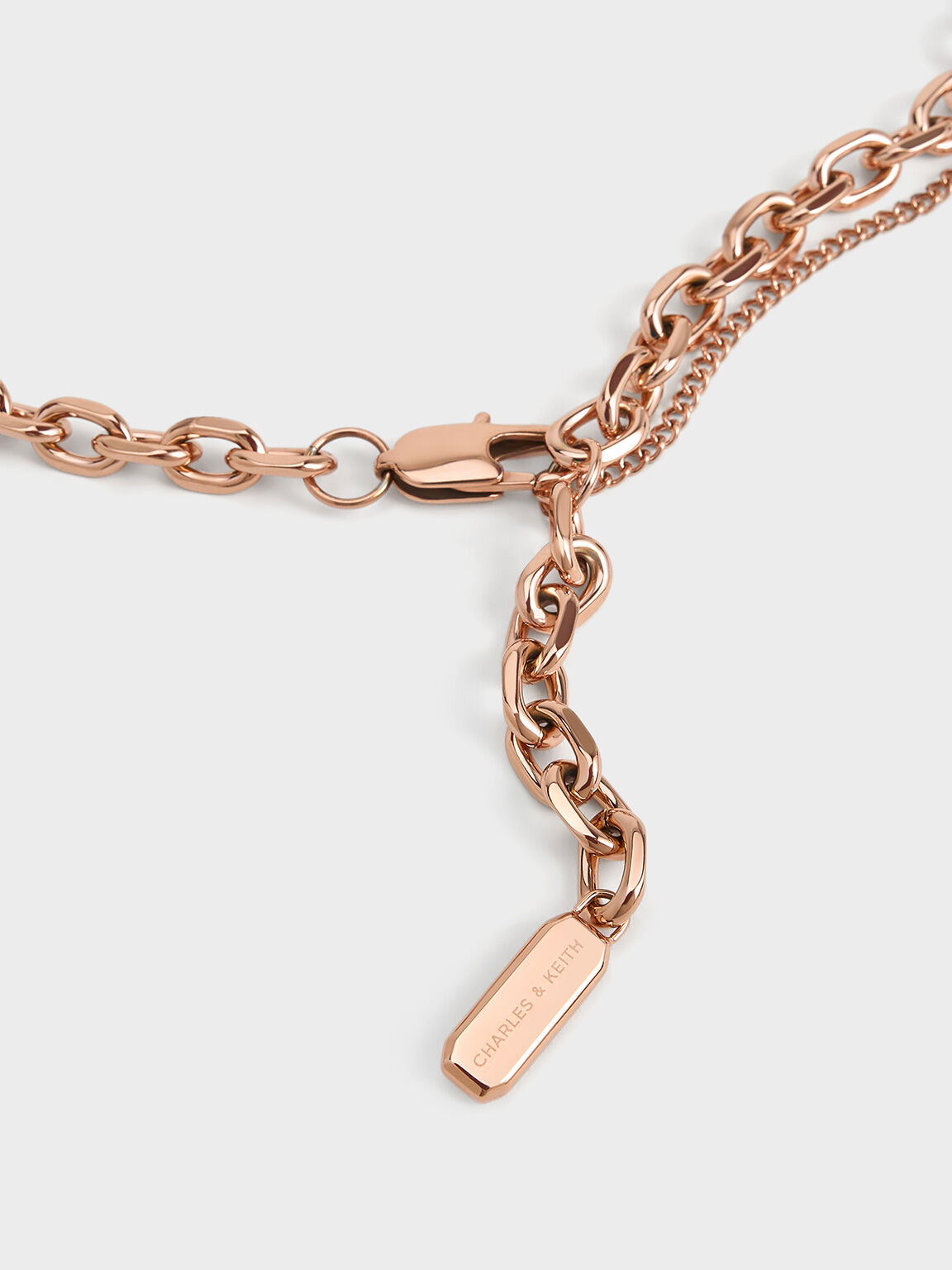 Keziah Double Chain-Link Choker Necklace, Rose Gold, hi-res