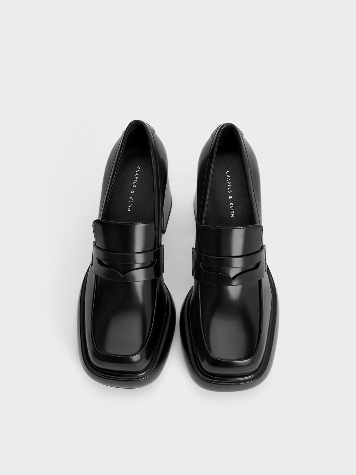 Monique Platform Loafer Pumps, Black Box, hi-res