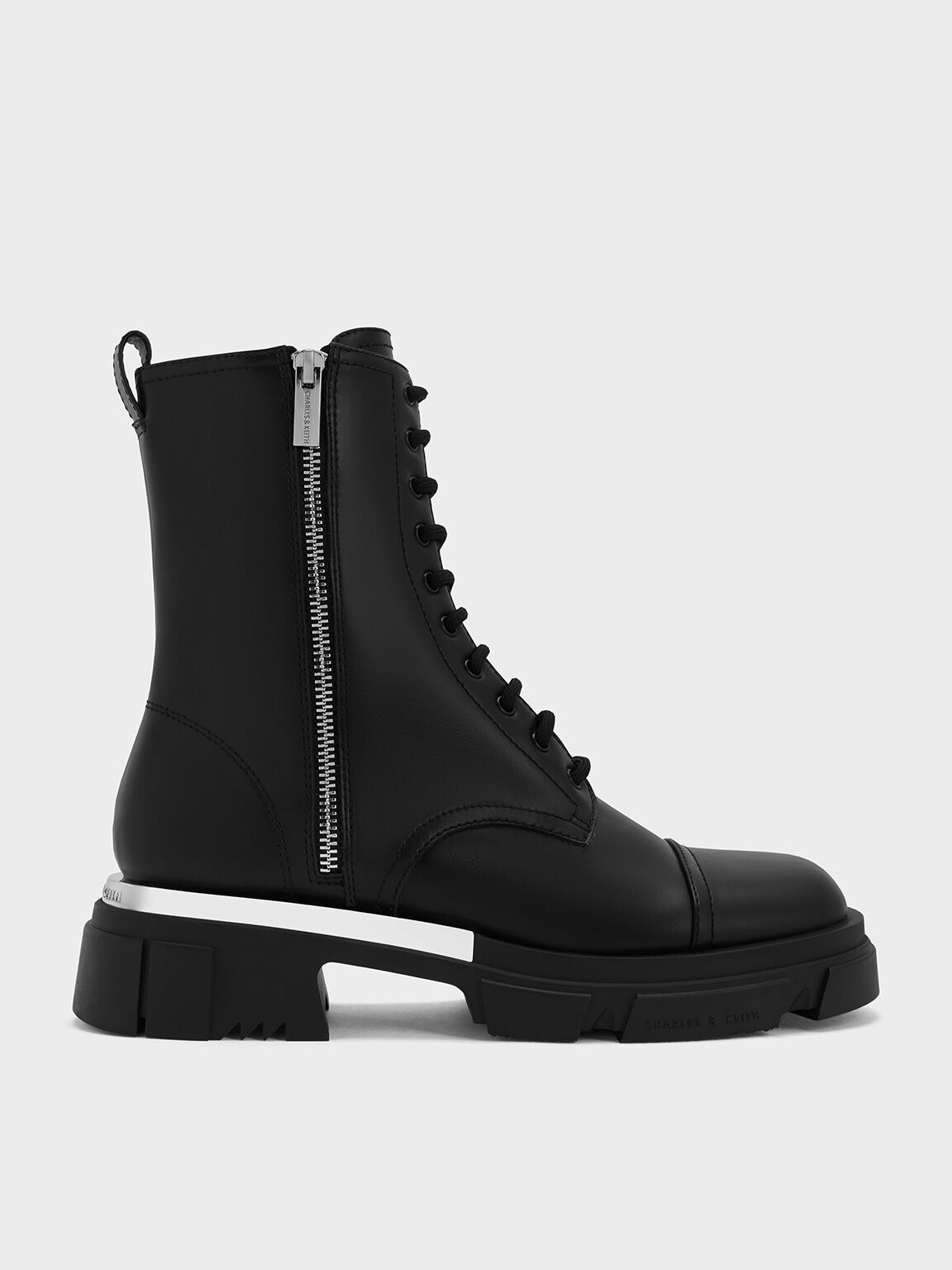 Dakota Lace-Up Boots, Black, hi-res