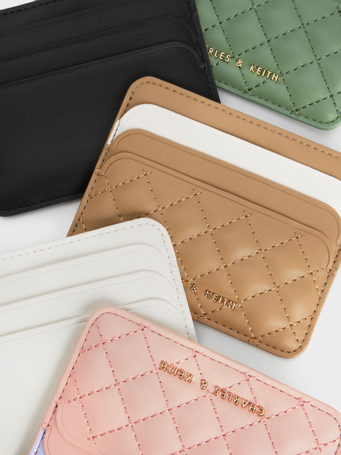 Charles & Keith Women's Cleo Quilted Card Holder
