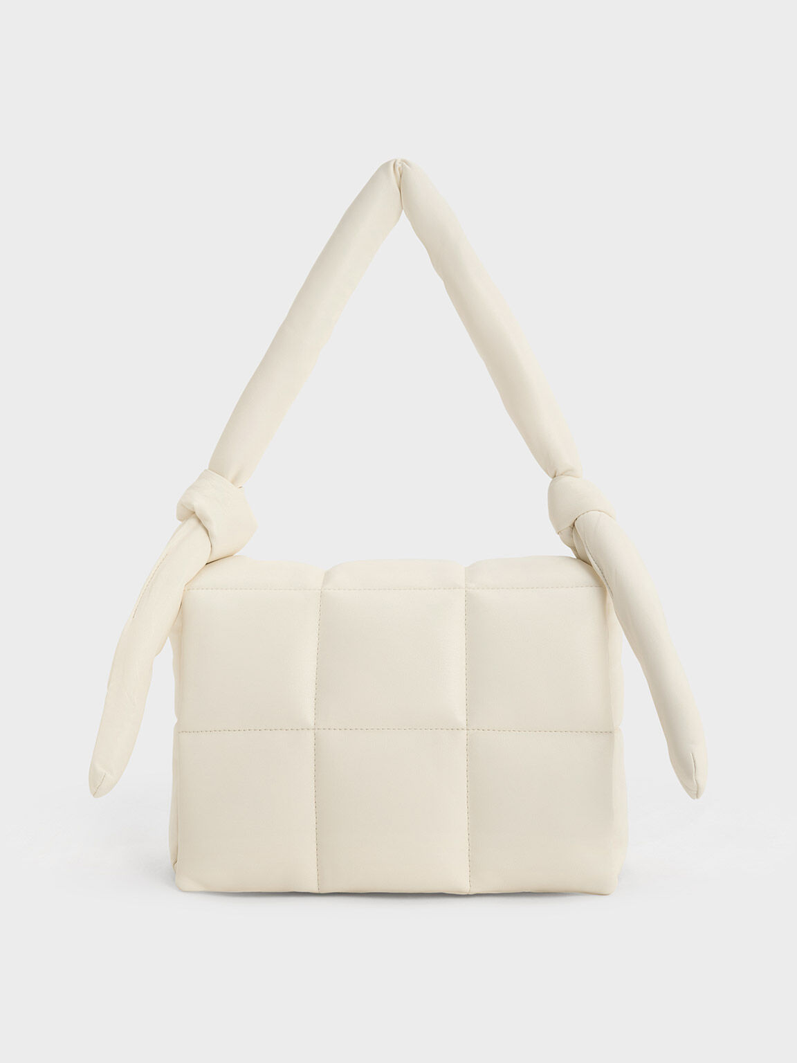 Errya Quilted Puffy Crossbody Bag - Cream