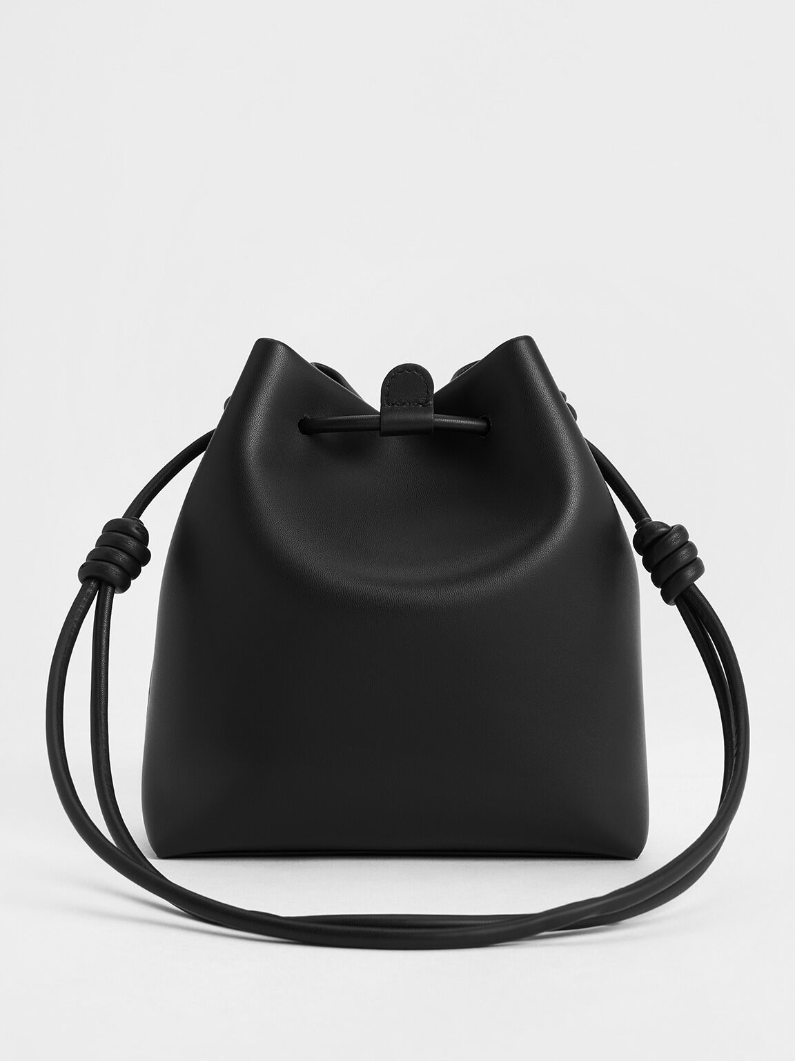 Leia Knotted Bucket Bag, Noir, hi-res