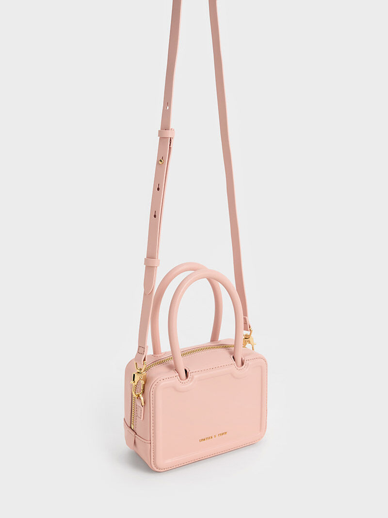 Pink Perline Elongated Tote Bag Charles And Keith Cl 