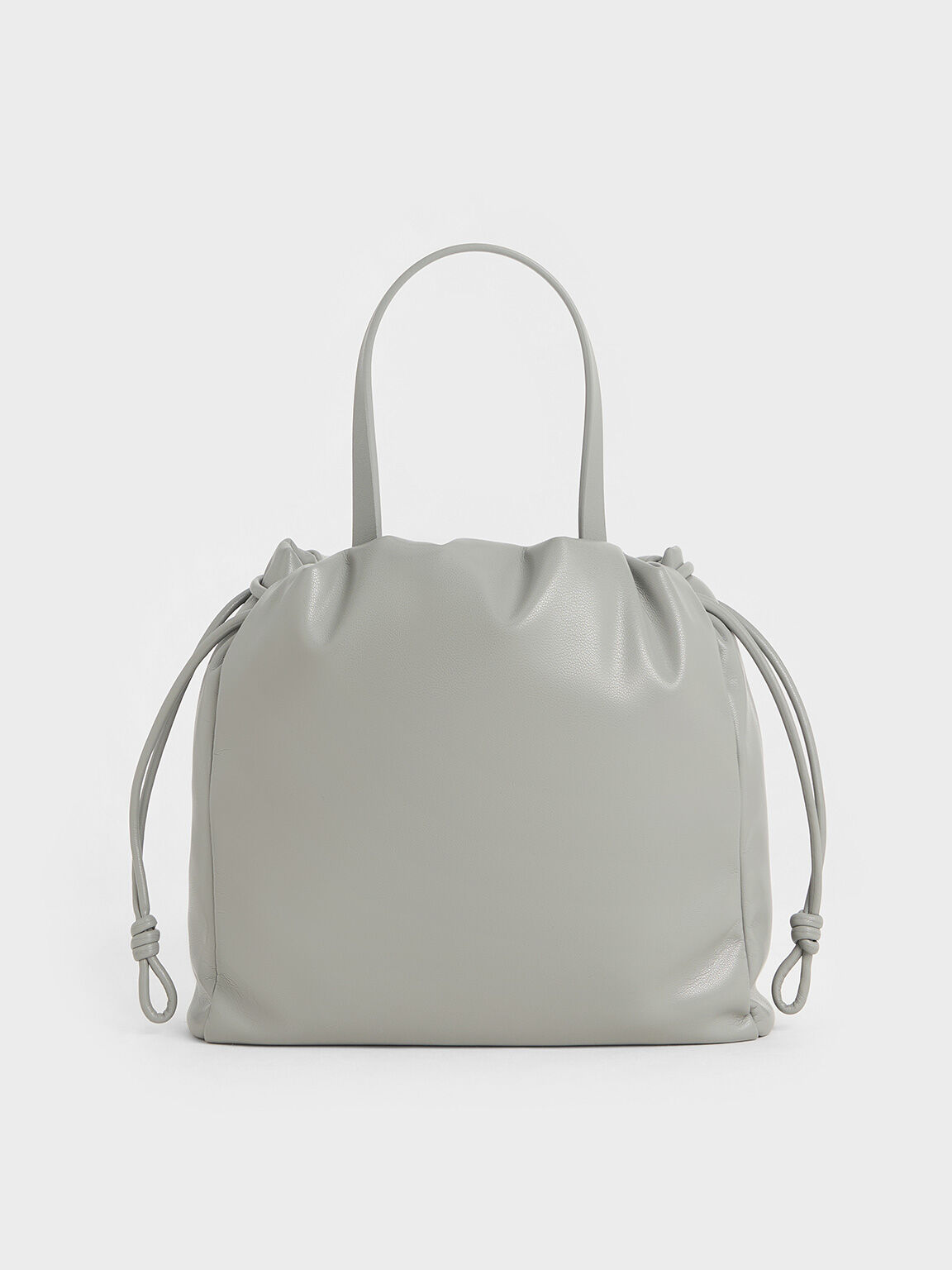 Mini Bethel Ruched Drawstring Tote Bag, Grey, hi-res