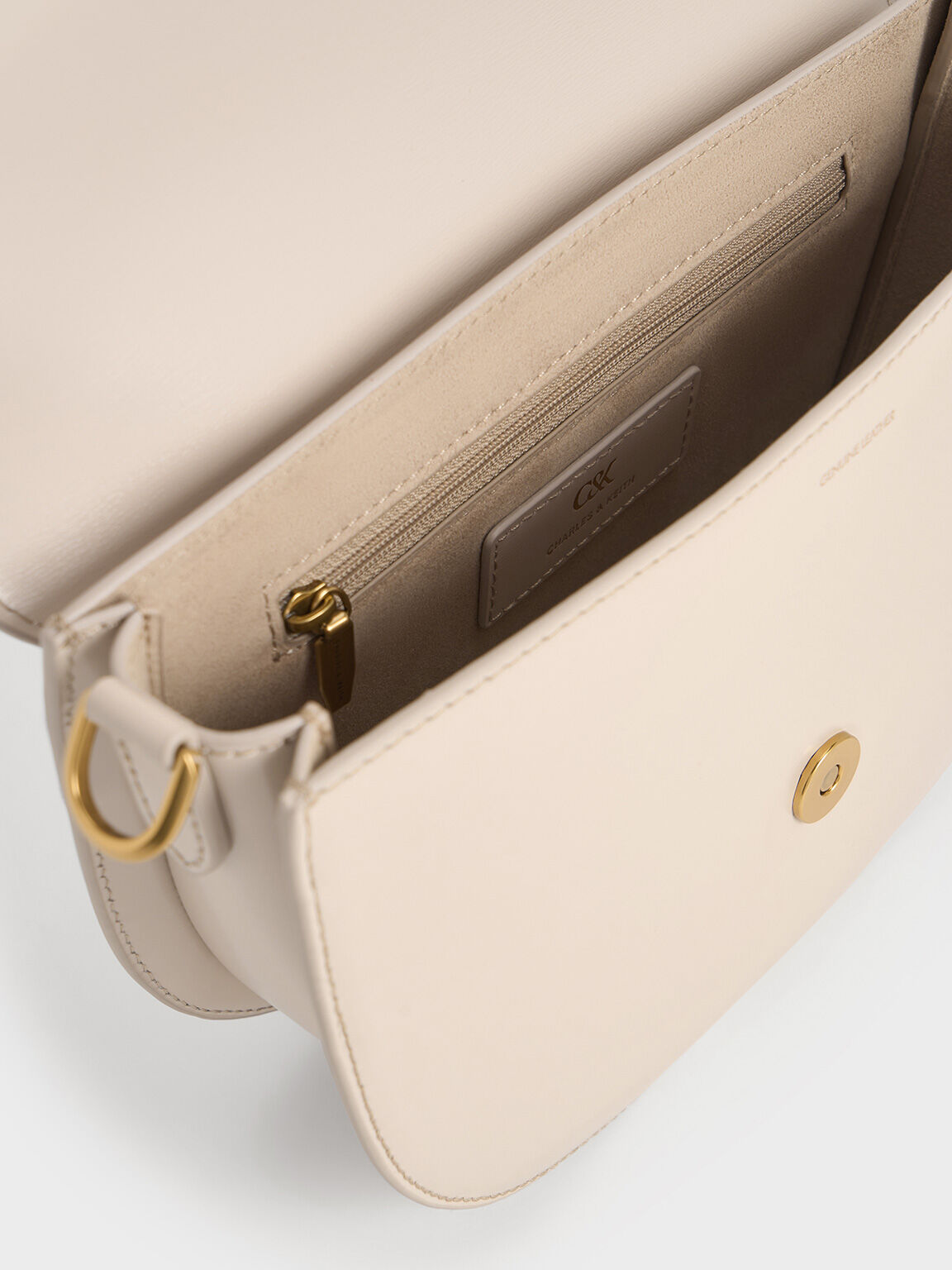 Gabine Leather Saddle Bag, Oat, hi-res