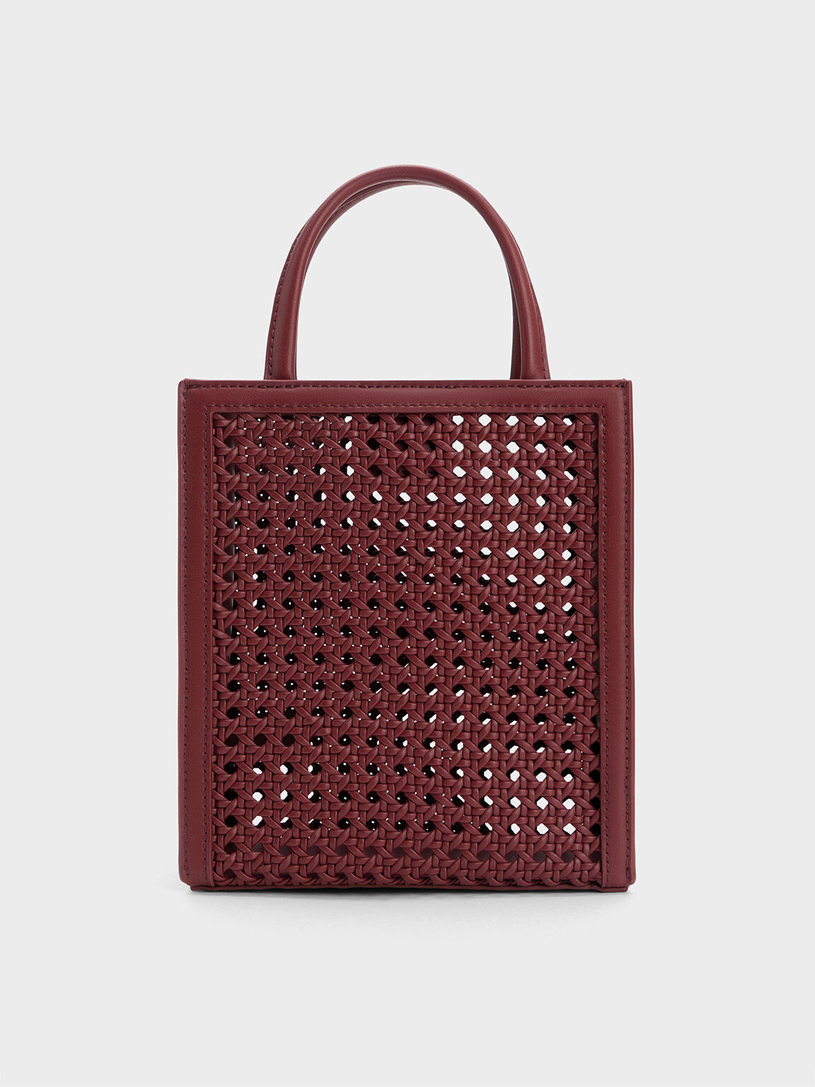 DOUBLE HANDLES LEATHER TOTE BAG