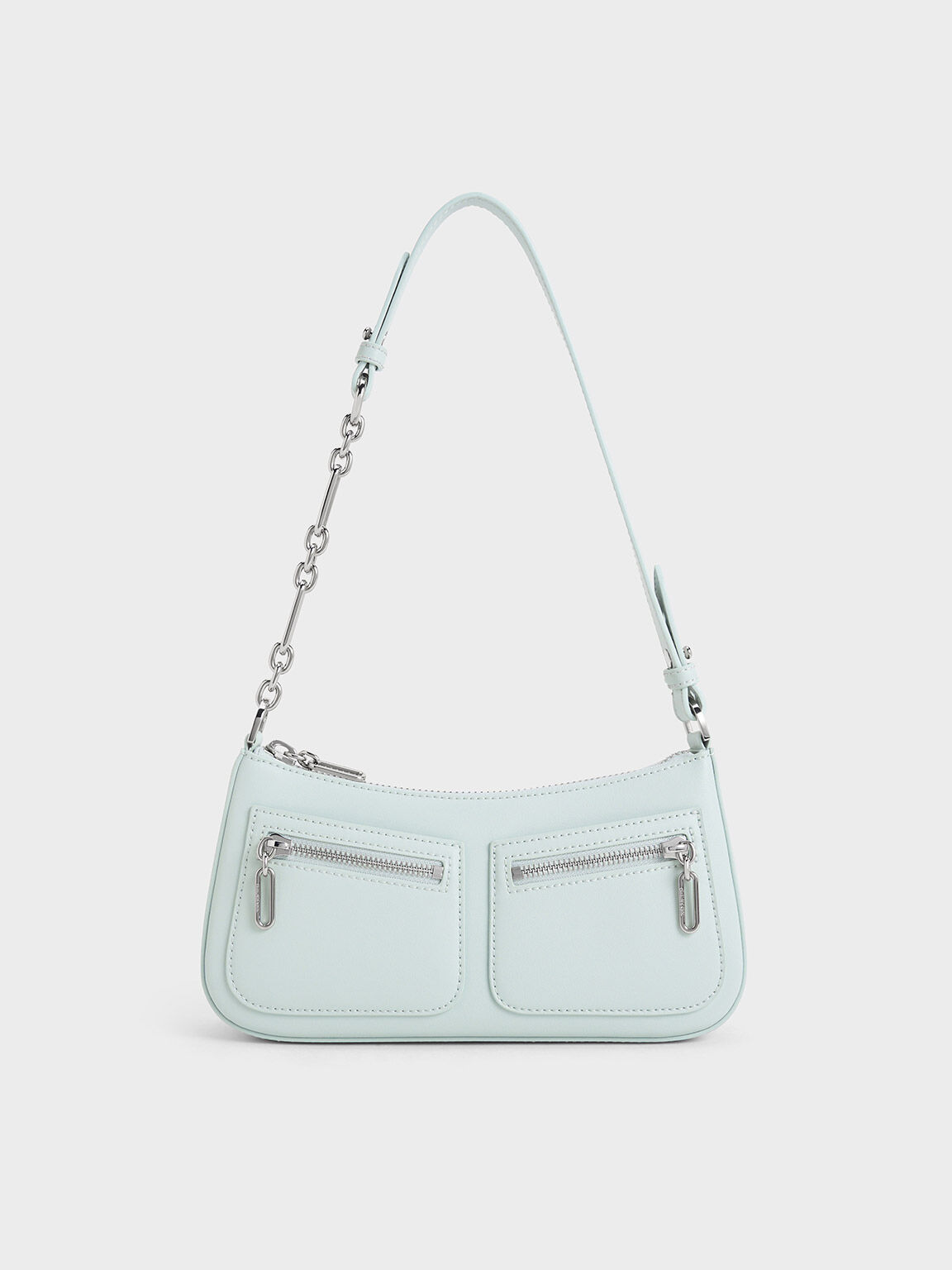 Chain-Strap Shoulder Bag, Sage Green, hi-res