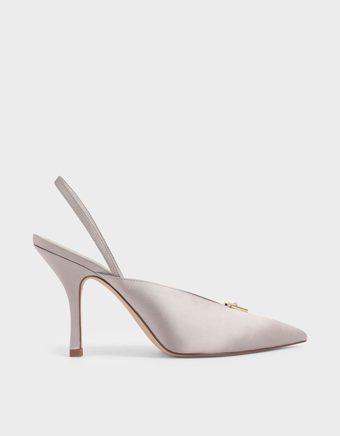 grey satin heels
