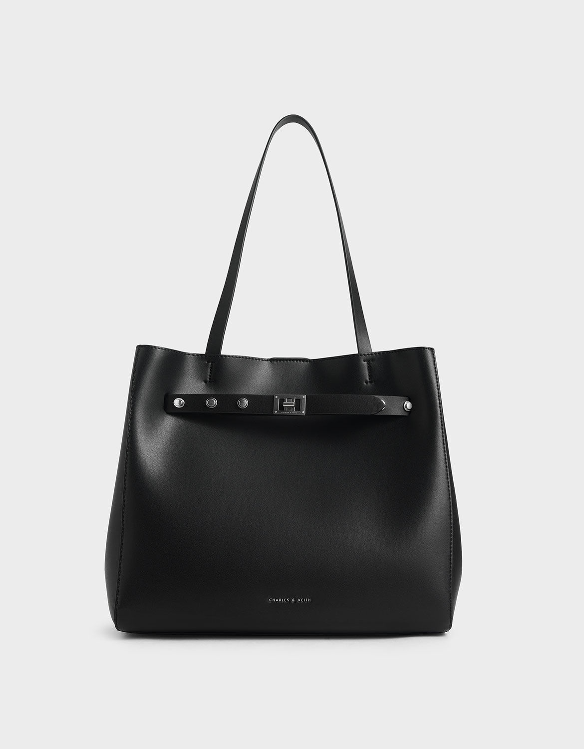 large black tote bag with long strap