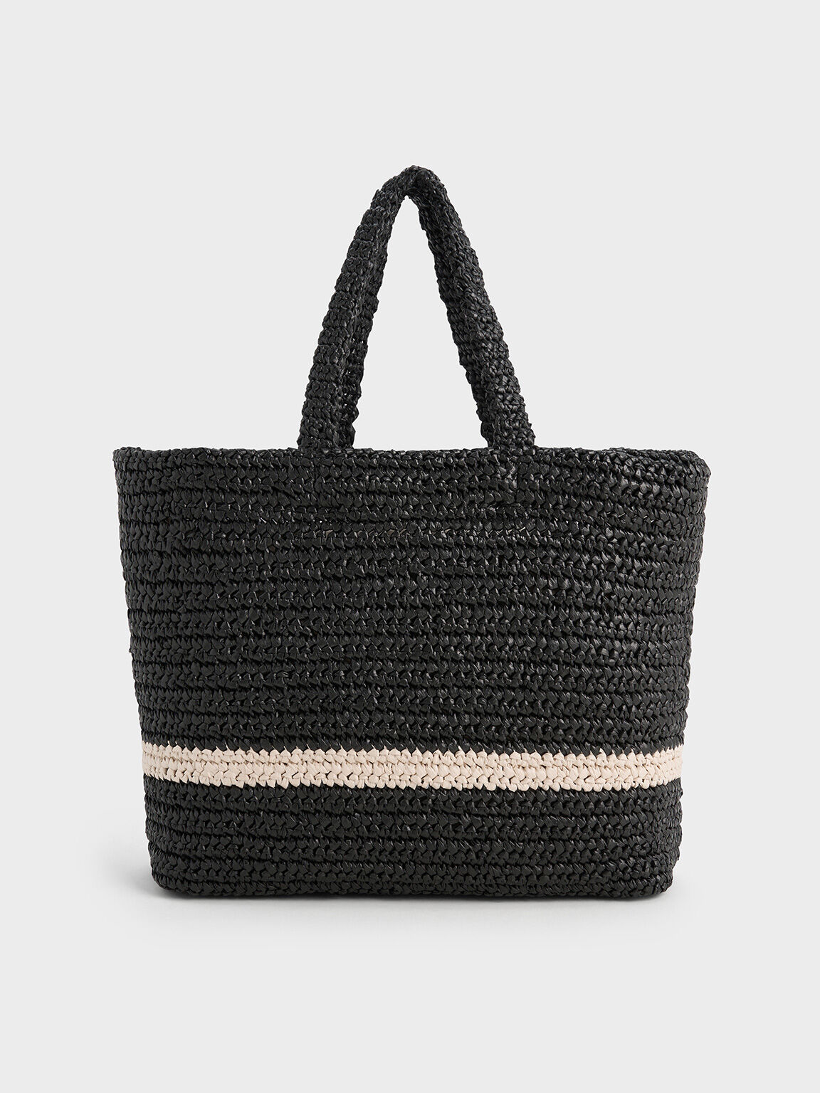 Allegra Knitted Tote Bag, Black, hi-res