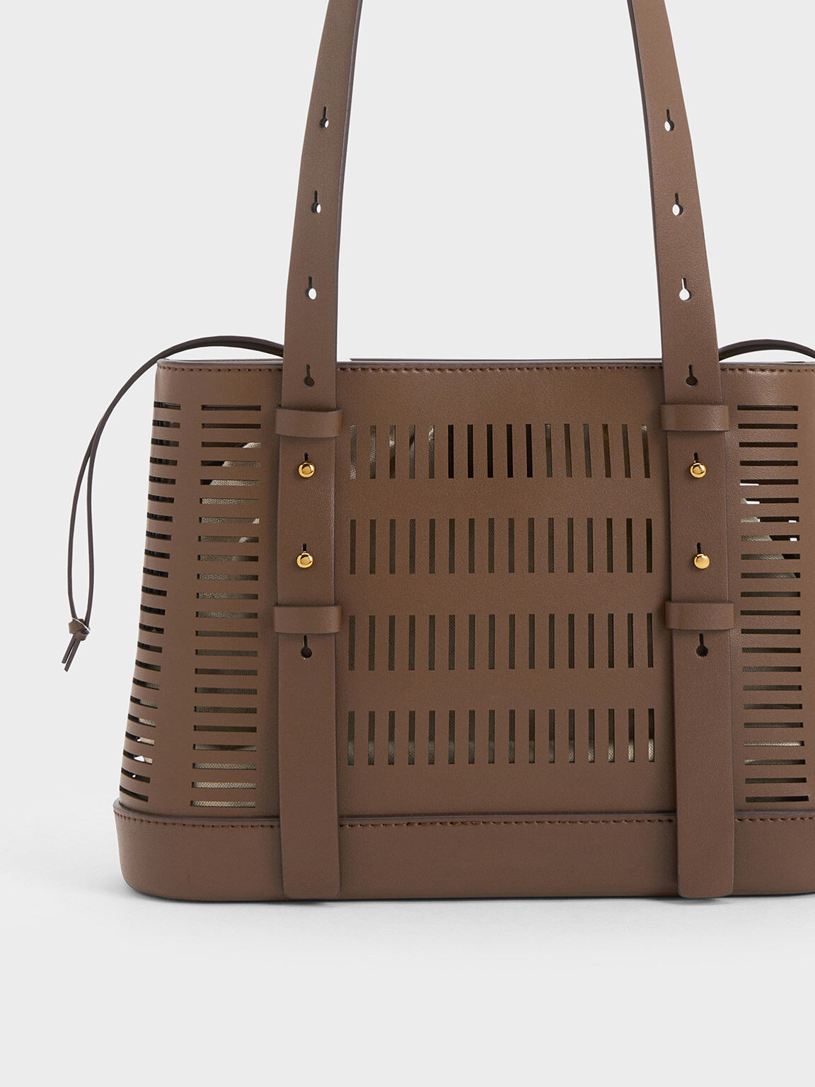 Delphi Cut-Out Bucket Bag, Dark Brown, hi-res