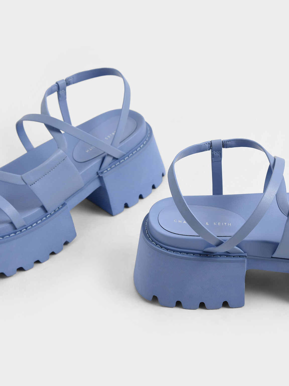 Blue Nadine Strappy Platform Sandals - CHARLES & KEITH International